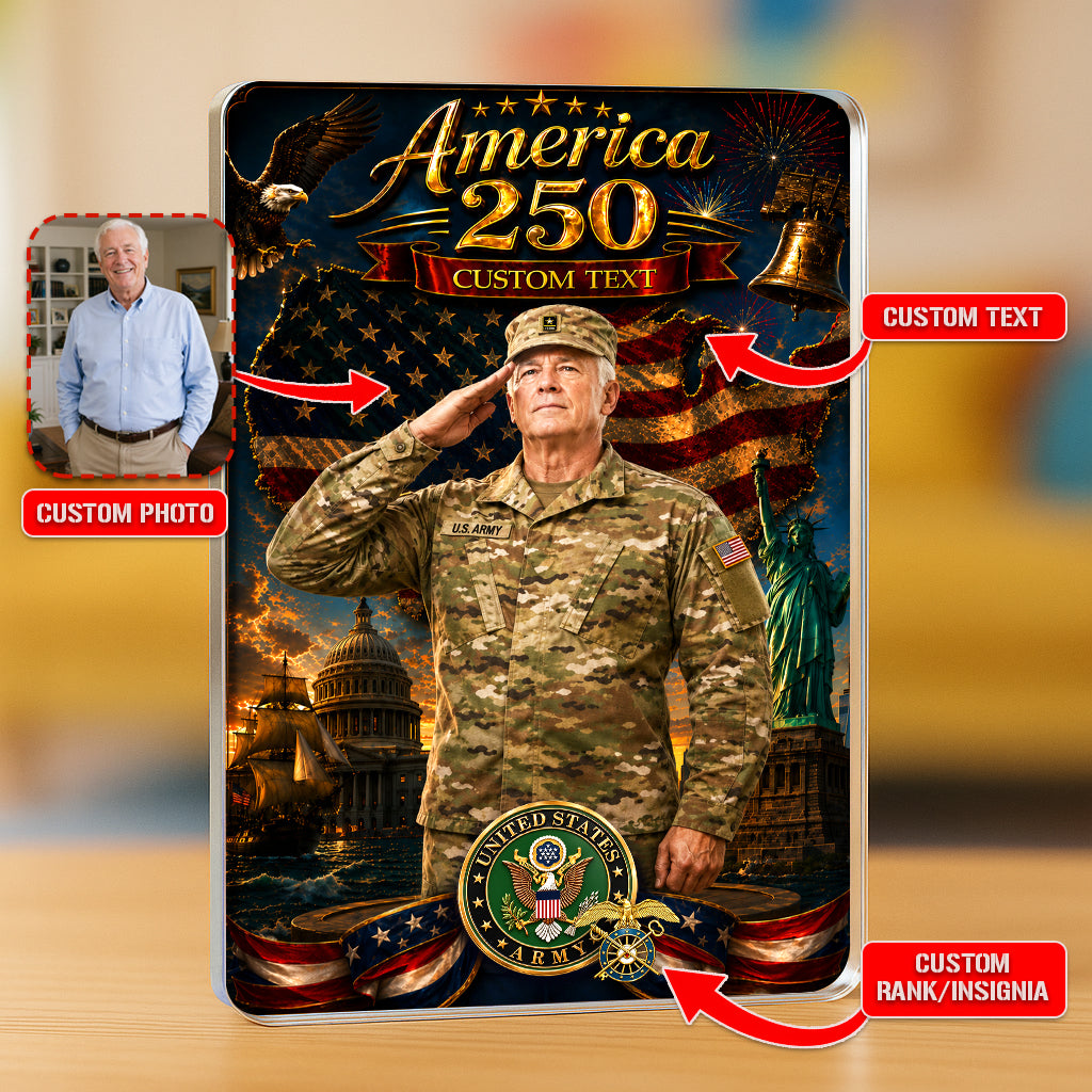 America 250 Custom US Army Combat Uniform Figure Acrylic Block