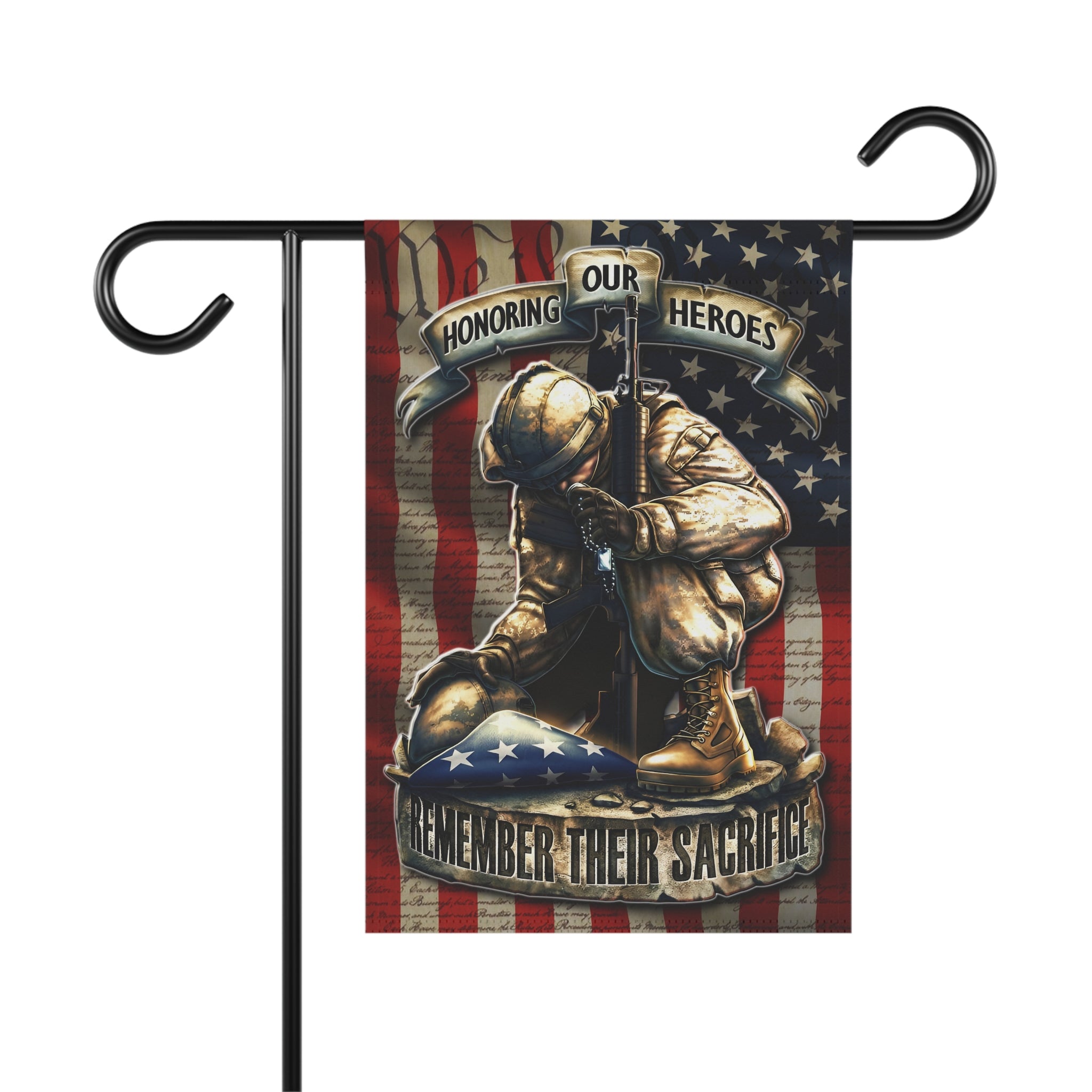 Remember Their Sacrifice Garden Banner - Patriotic Outdoor Decor, Celebrate Service & Sacrifice