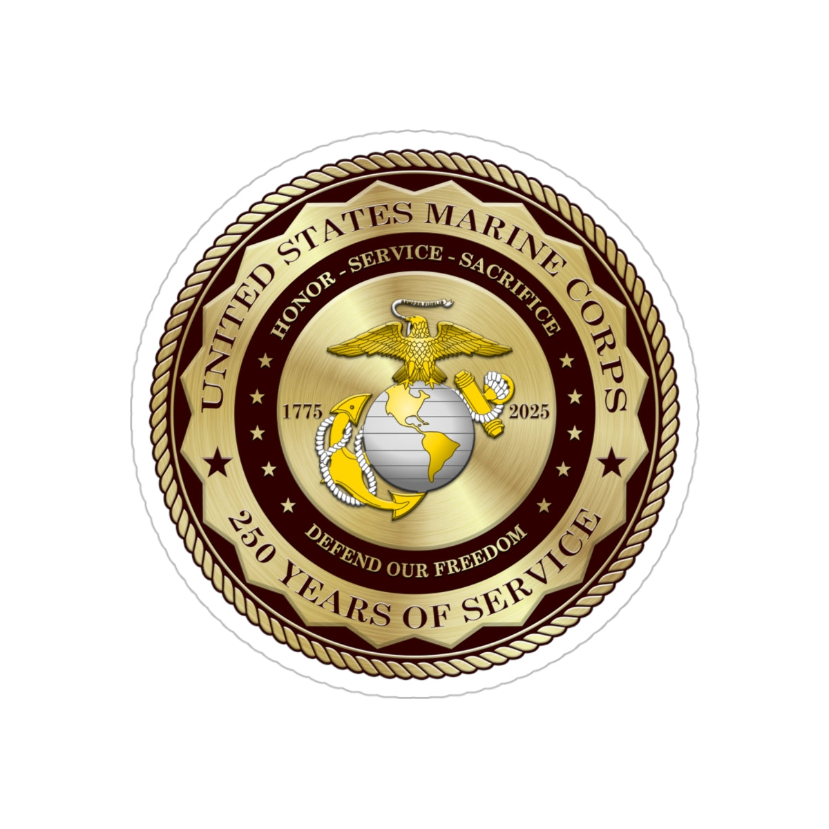 MARlNE 250 Years Of Service Stickers