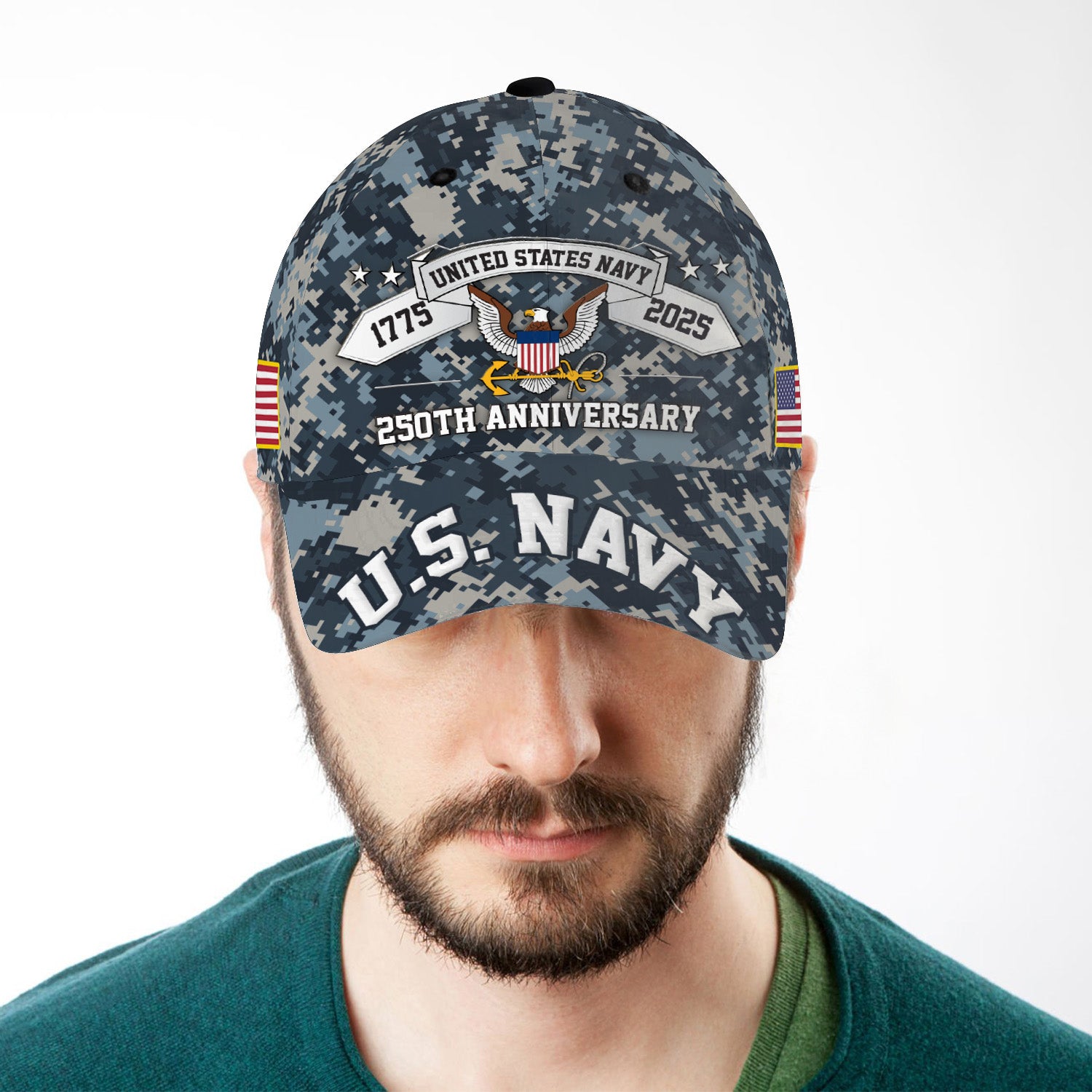 US Navy 250th Anniversary All Over Prints Premium Classic Cap