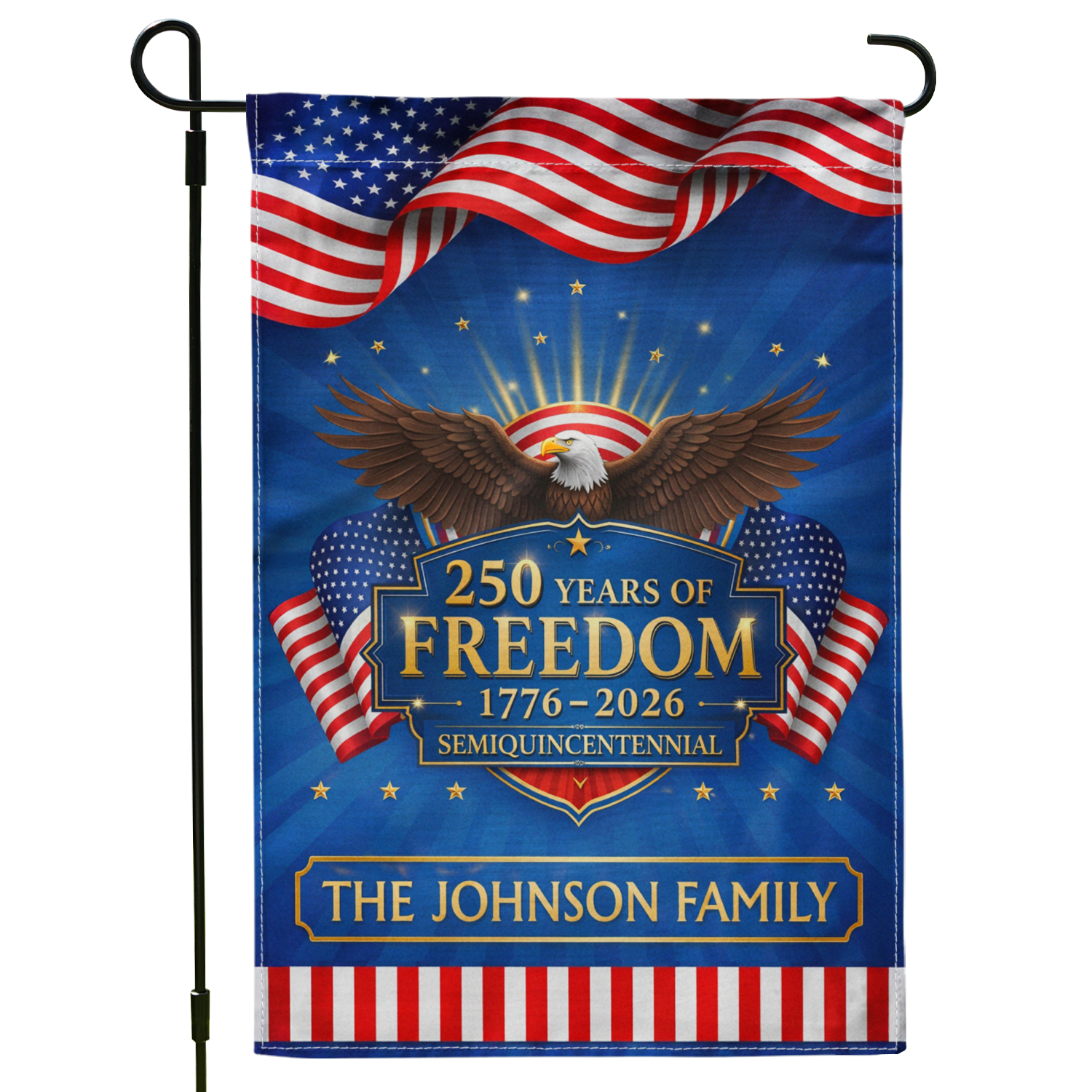 Personalized USA 250 Garden Flag Eagle Freedom 1776-2026