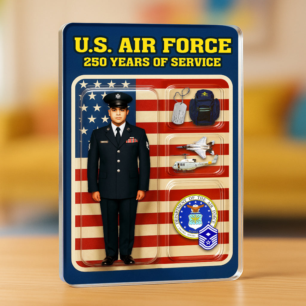 Personalized US Air Force 250th Years Of Service Custom Figure Acrylic Block