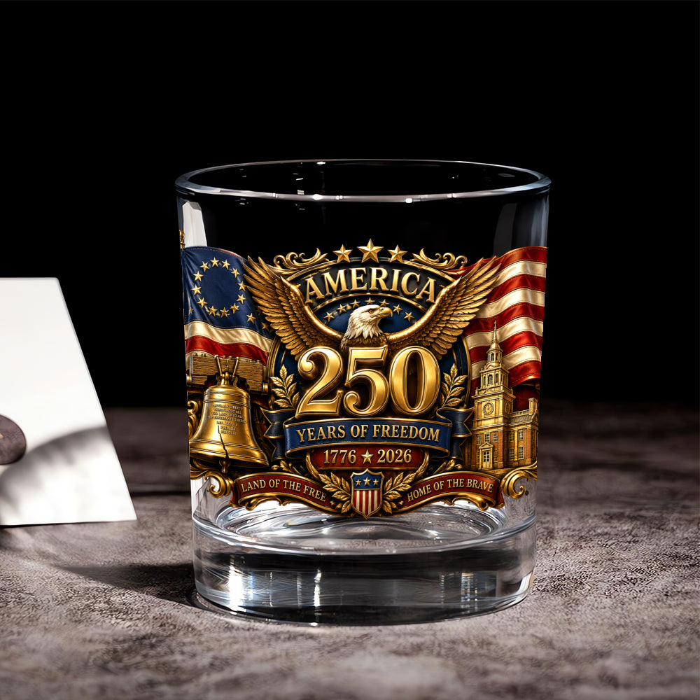 America 250 Commemorative Bourbon Glass Patriotic Gift
