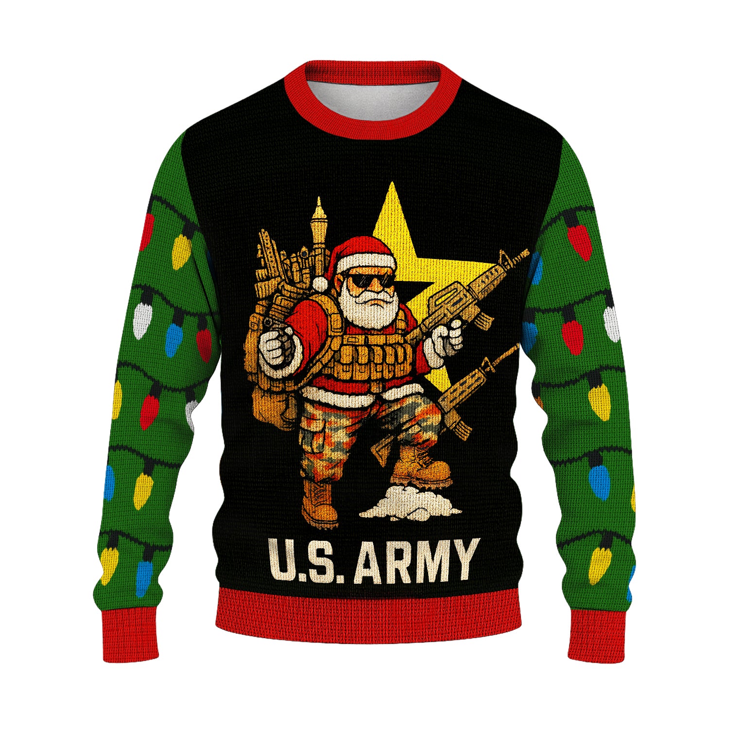 Army Santa Soldier Christmas Ugly Christmas Sweater