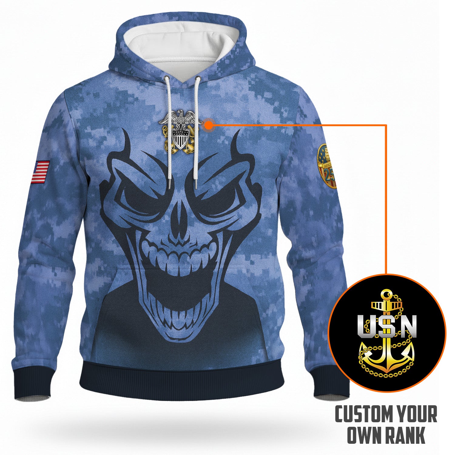 Personalized US Navy 3D All Over Print Hoodie TH3D03