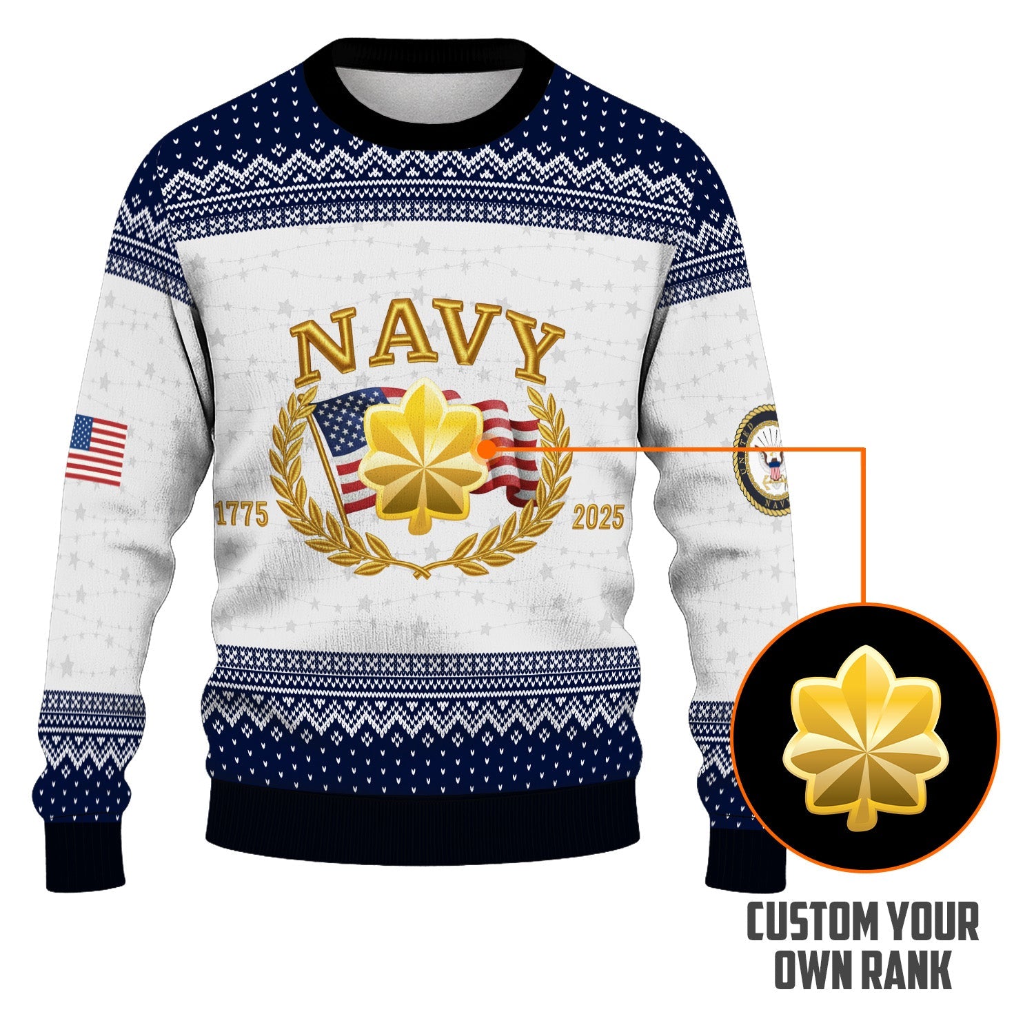 Personalized US Navy Christmas Ugly Sweater TUST10