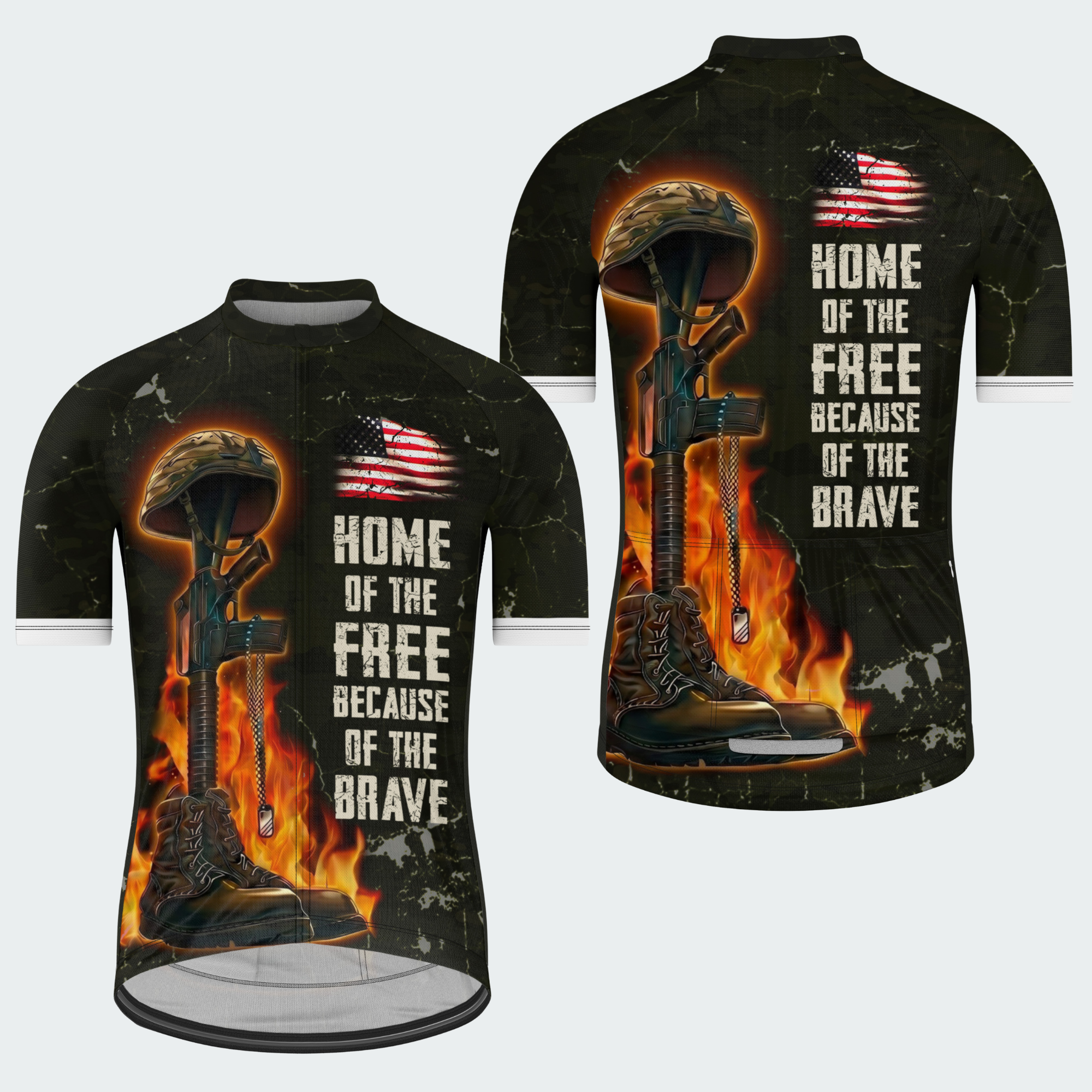 Men’s Fallen Soldier Tribute Cycling Jersey – Home of the Free