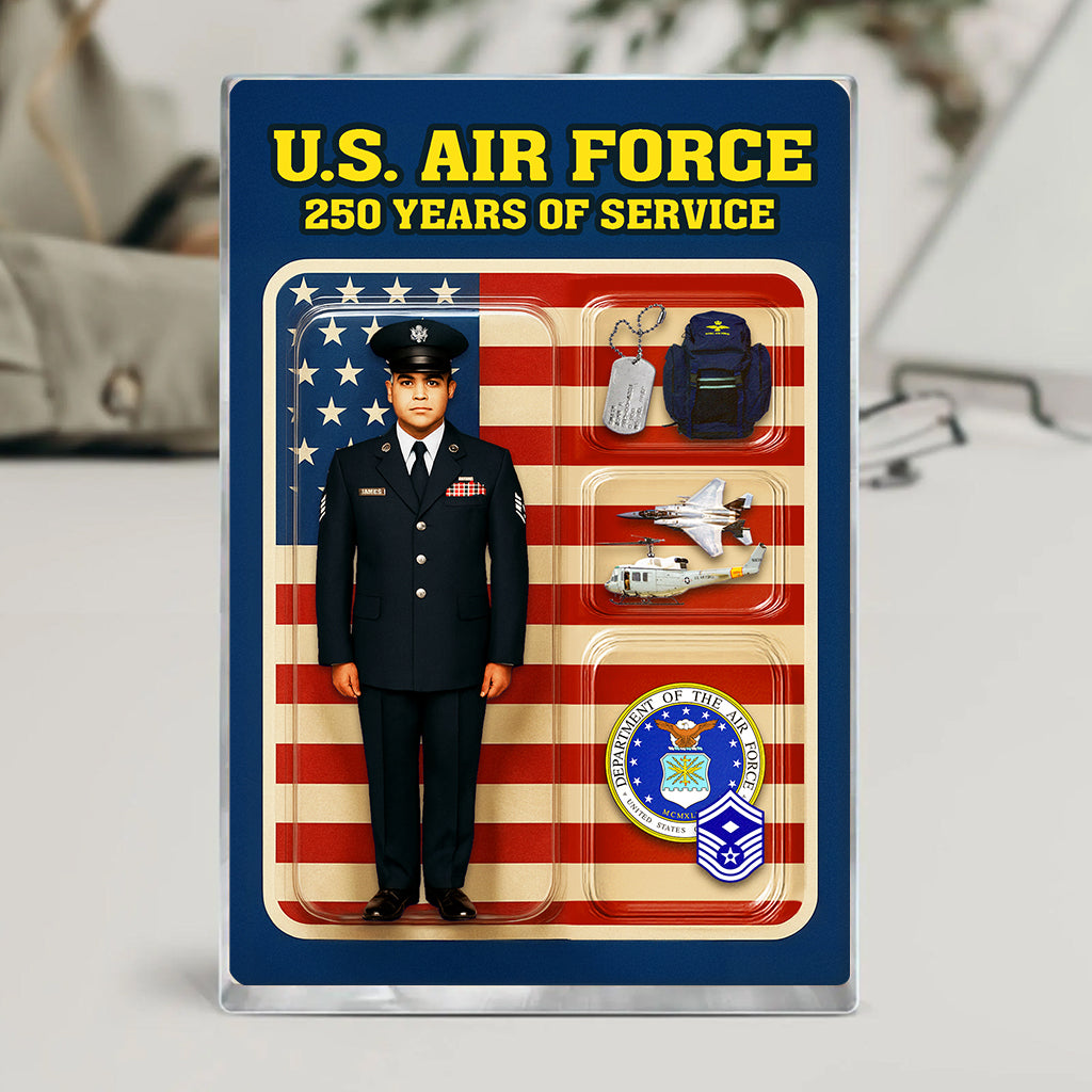 Personalized US Air Force 250th Years Of Service Custom Figure Acrylic Block