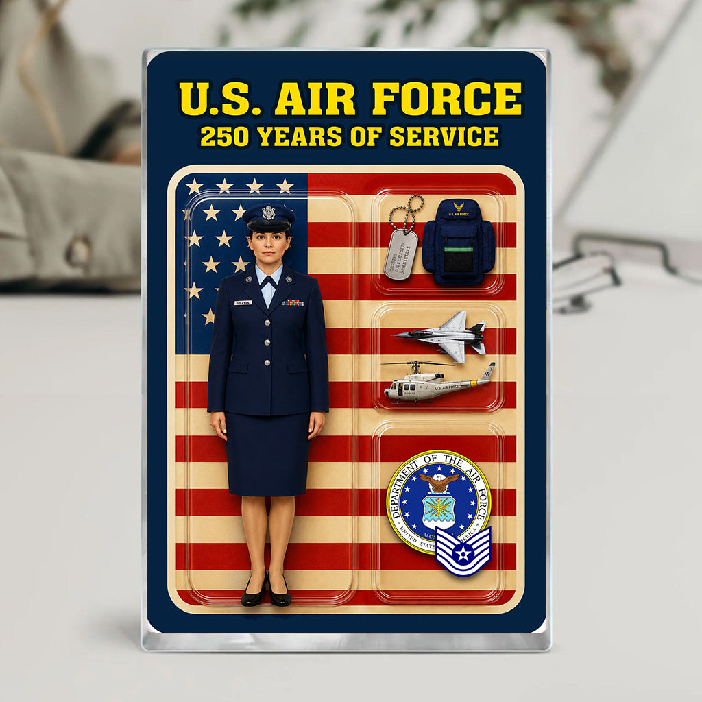 Personalized US Air Force 250th Years Of Service Custom Figure Acrylic Block