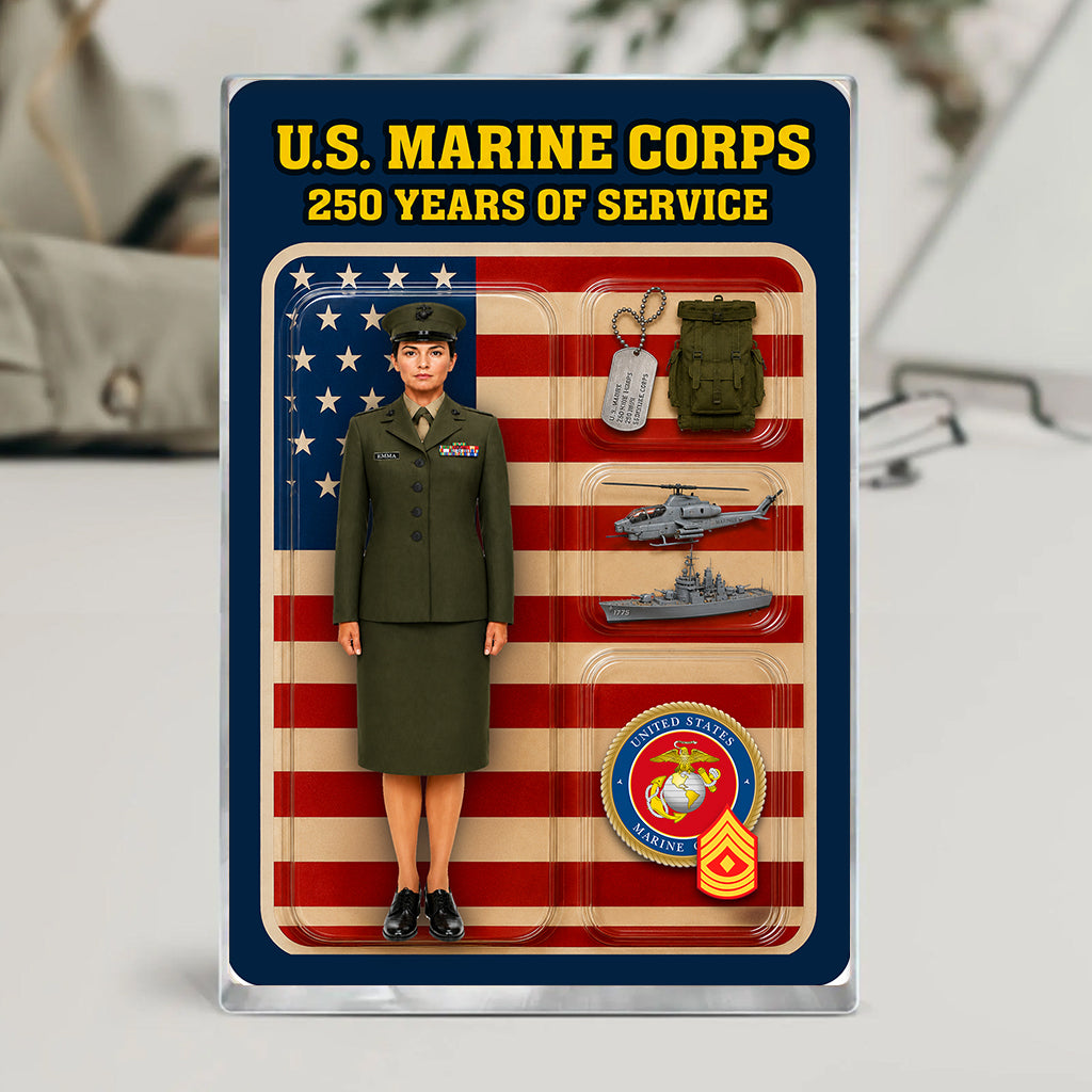 Personalized MARlNE 250th Years Of Service Custom Figure Acrylic Block