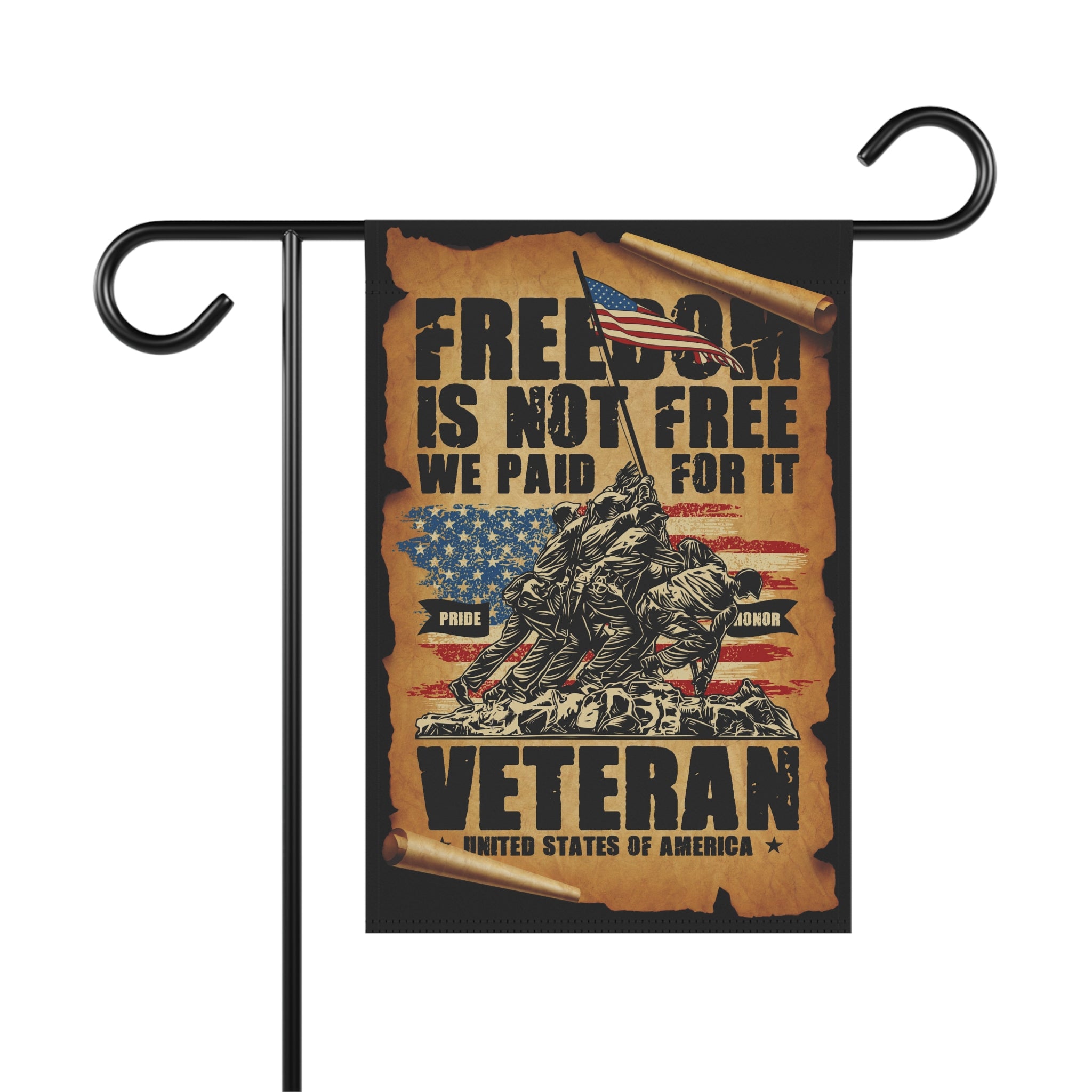 Freedom Is Not Free, We Paid For It Garden Banner - Patriotic Outdoor Decor, Celebrate Service & Sacrifice
