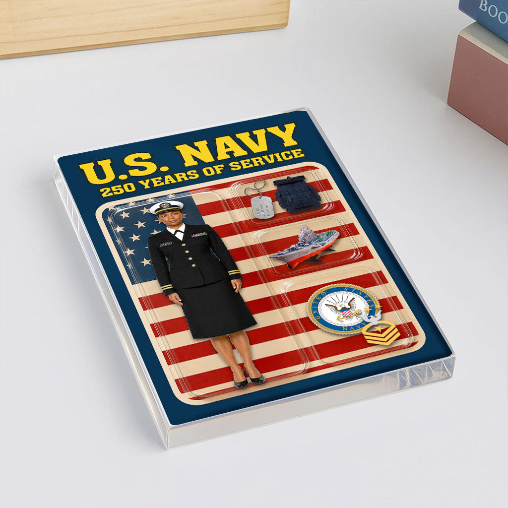 Personalized US Navy 250th Years Of Service Custom Figure Acrylic Block