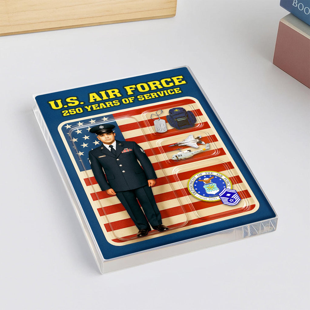Personalized US Air Force 250th Years Of Service Custom Figure Acrylic Block