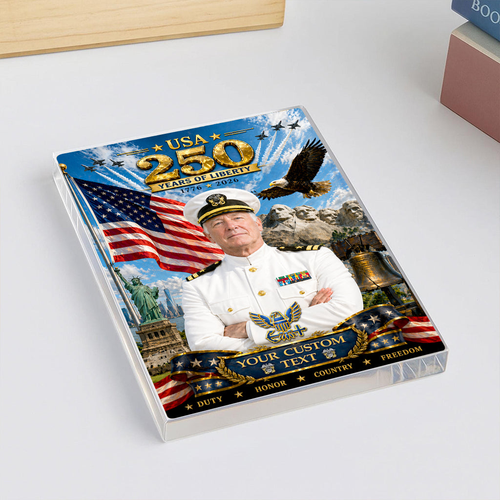 USA 250 Years Of Liberty Custom US Navy Service Dress White Figure Acrylic Block