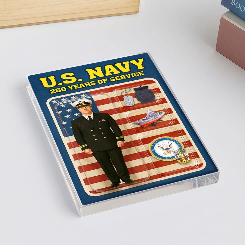 Personalized US Navy 250th Years Of Service Custom Figure Acrylic Block