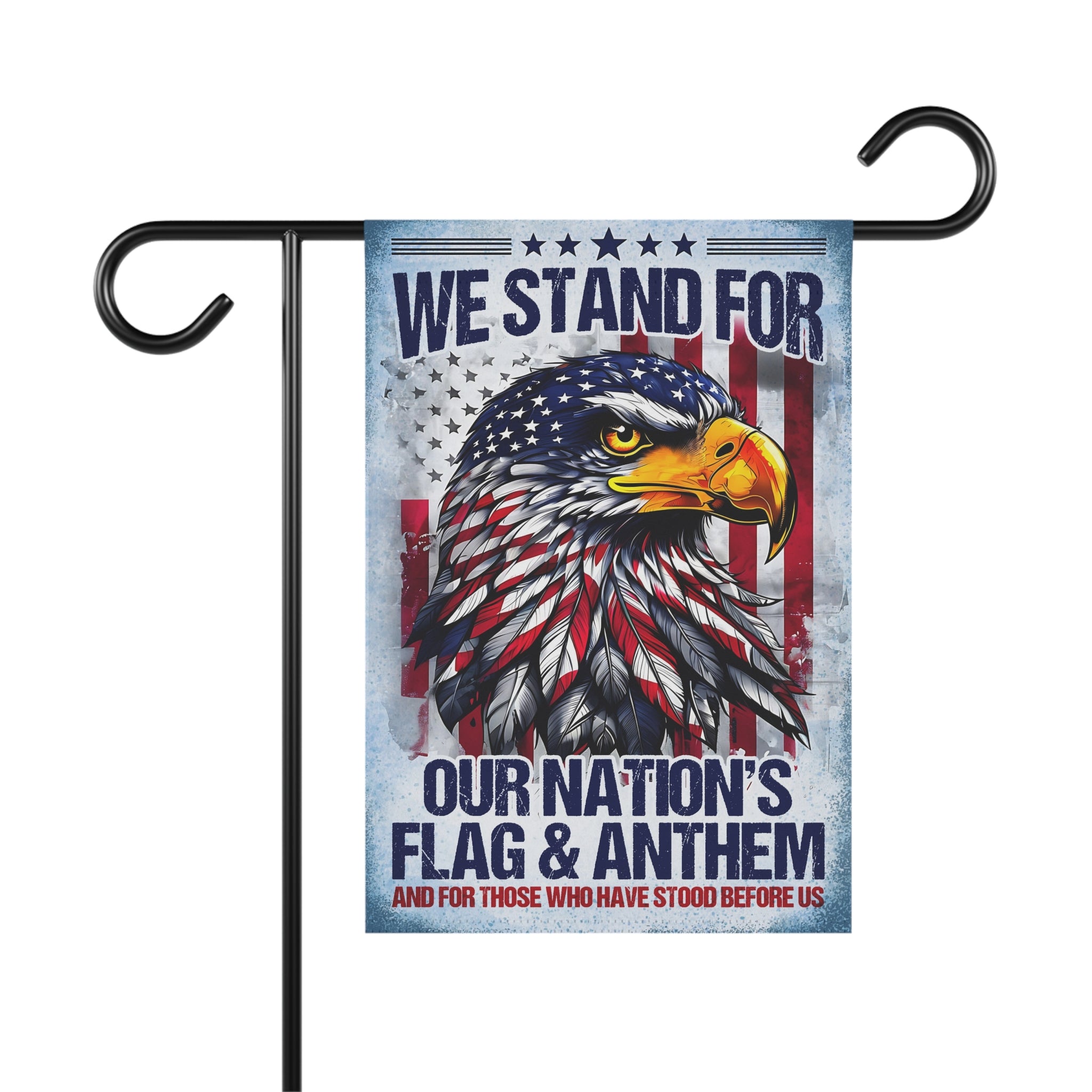 Stand For Our Nations Flag & Anthem Garden Banner - Patriotic Outdoor Decor, Celebrate Service & Sacrifice