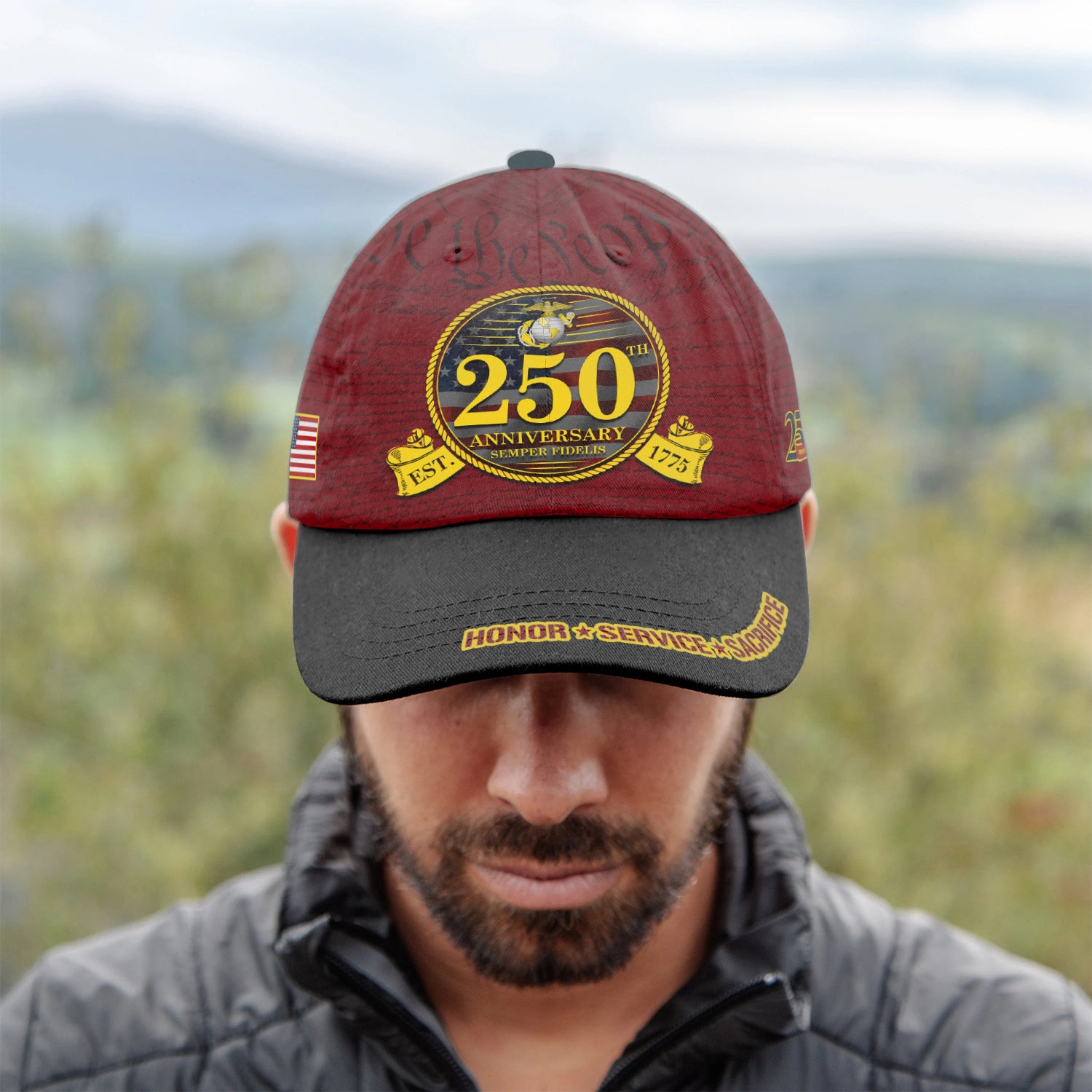 MARlNE 250th Anniversary Semper Fidelis All Over Prints Premium Classic Cap