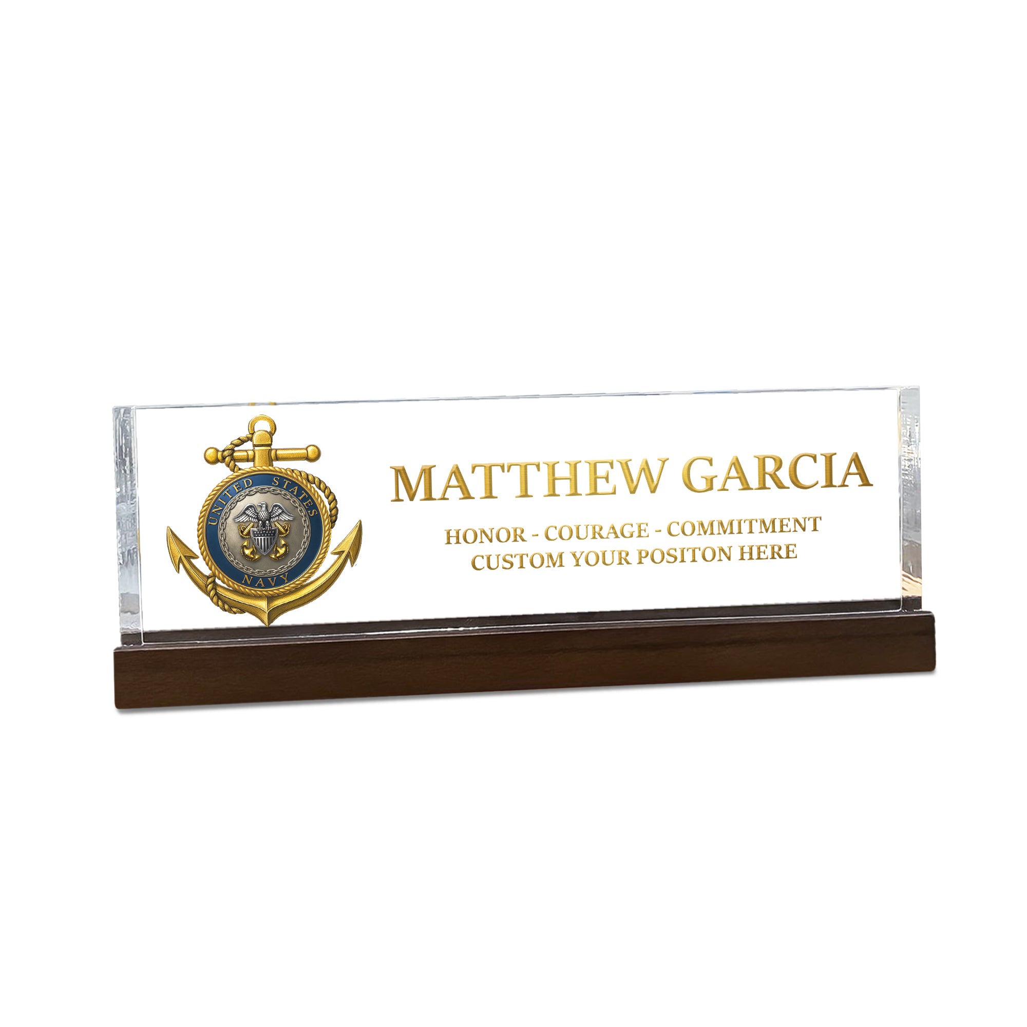 US Navy Custom Desk Acrylic Plaque – 250th Anniversary Gift