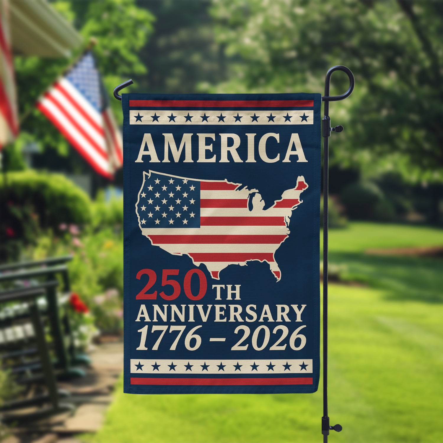 America 250th Anniversary 1776-2026 Garden Flag 12''x18'' Twin-Side Printing