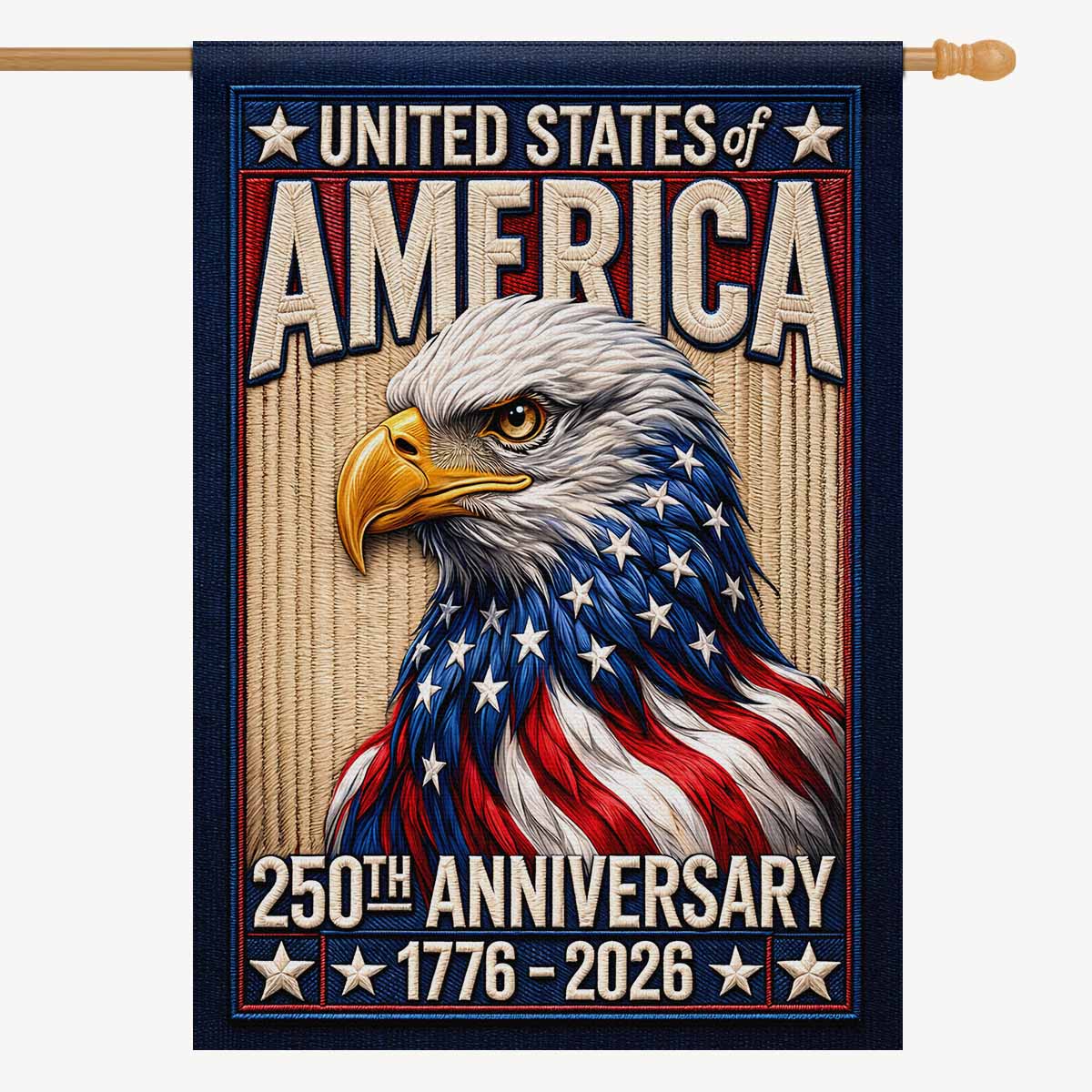 USA 250th Anniversary Patriotic House Flag American Eagle Flag