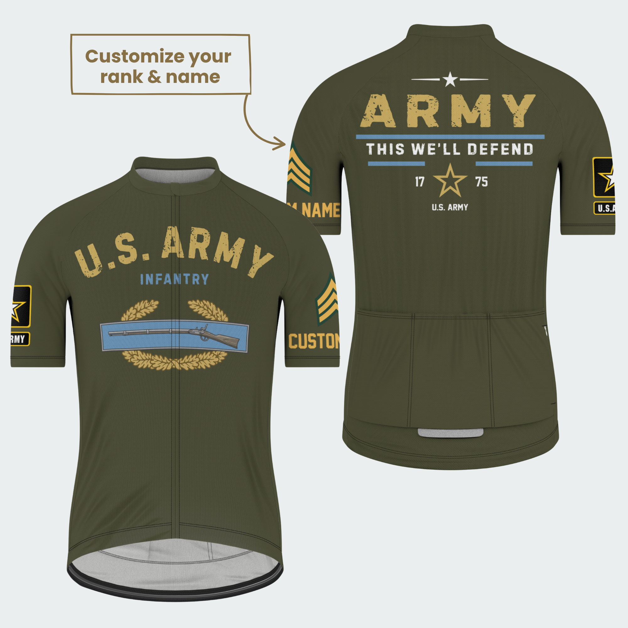 Men’s U.S. Army Infantry Regular Fit Cycling Jersey