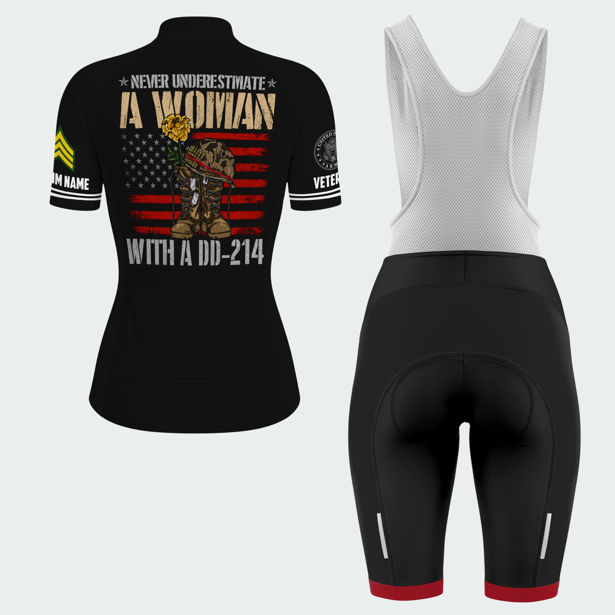 Women’s Personalized Army Female Veteran DD-214 Cycling Jersey & Kit