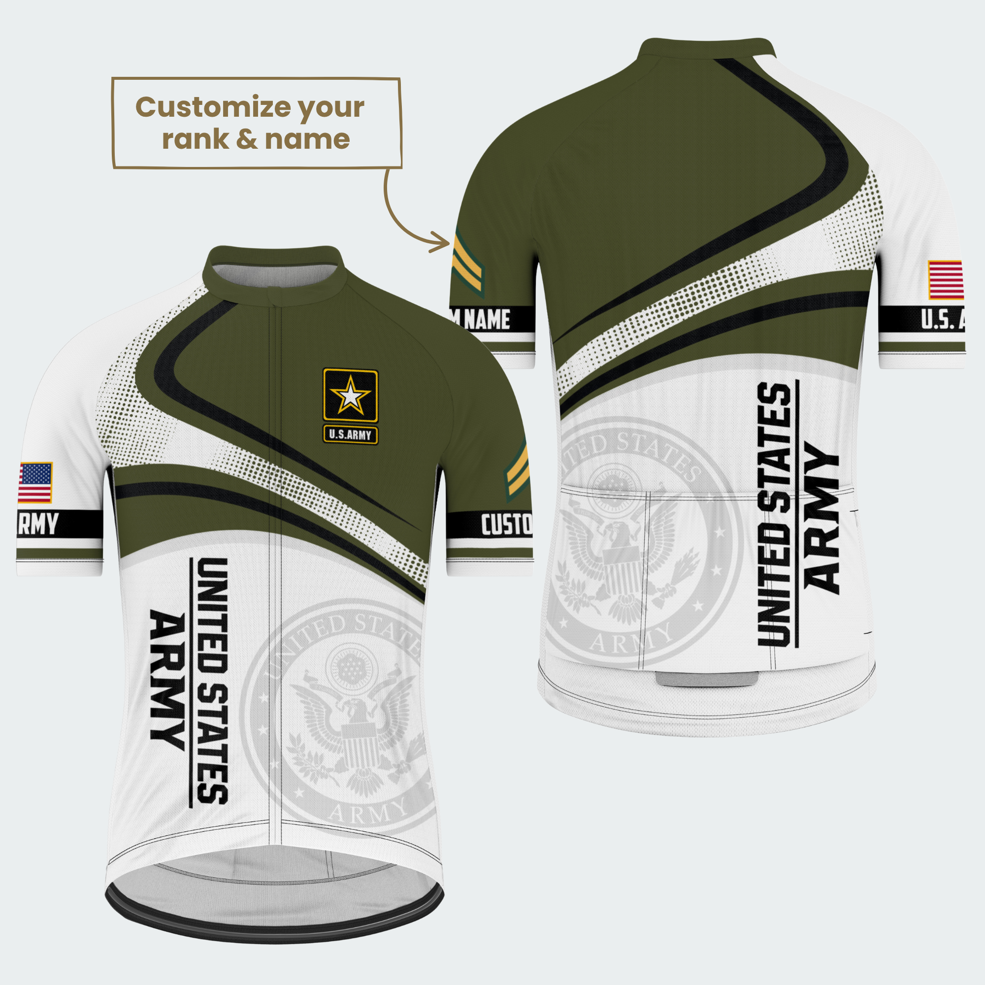 Men’s Personalized U.S. Army Regular Fit Cycling Jersey & Kit