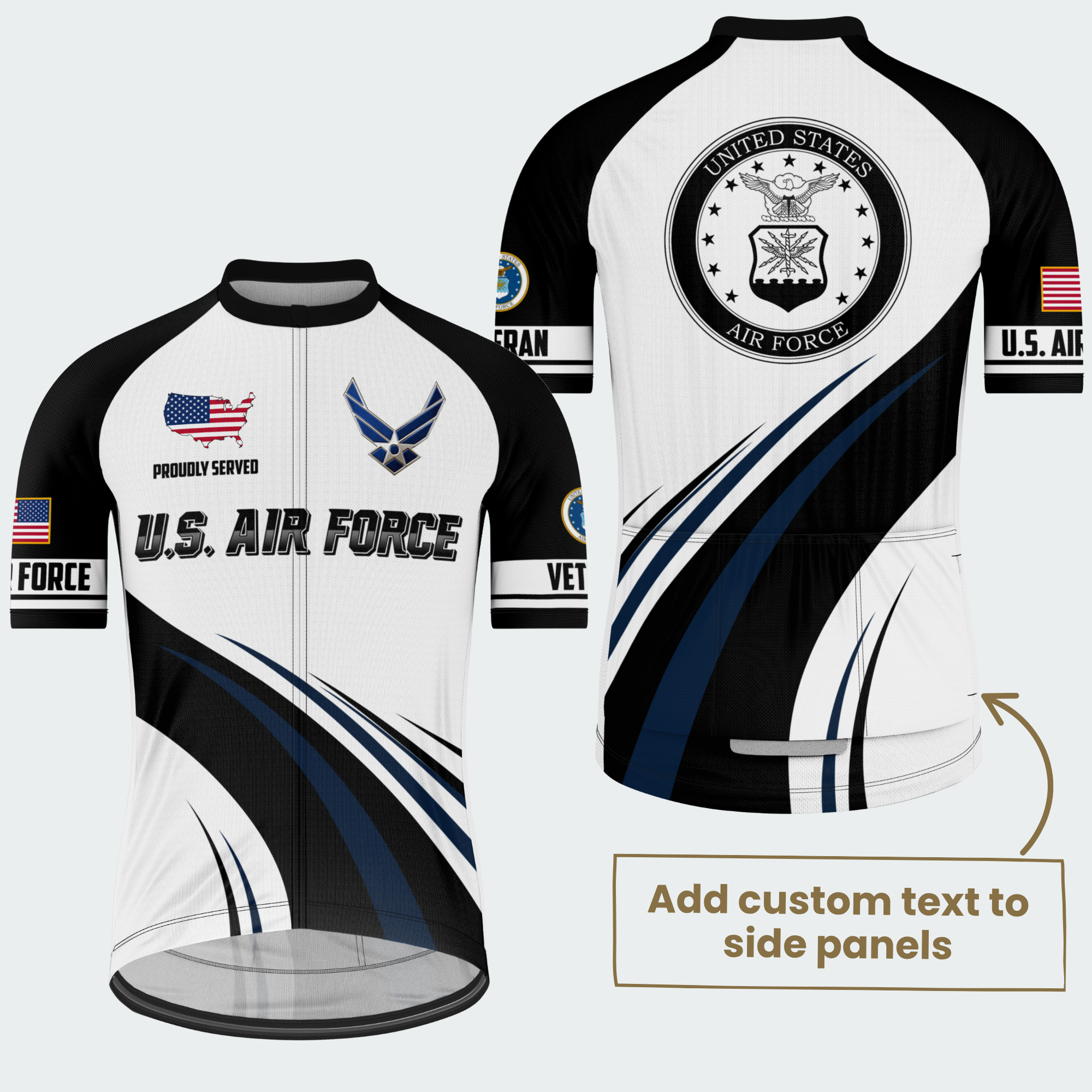 Men’s Personalized U.S. Air Force Proudly Served Cycling Jersey & Kit