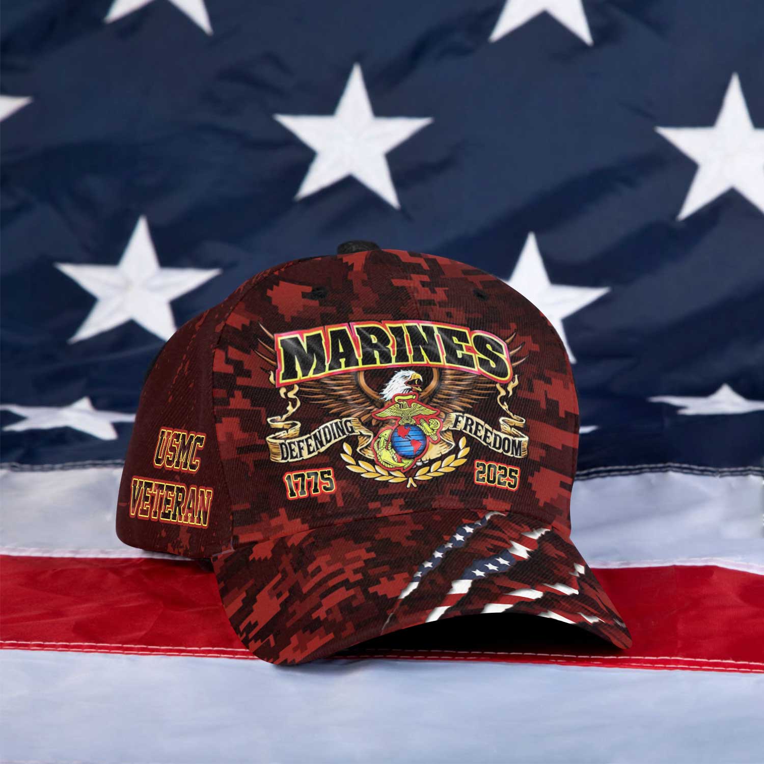 MARlNE Defending Freedom 1775-2025 All Over Prints Premium Classic Cap