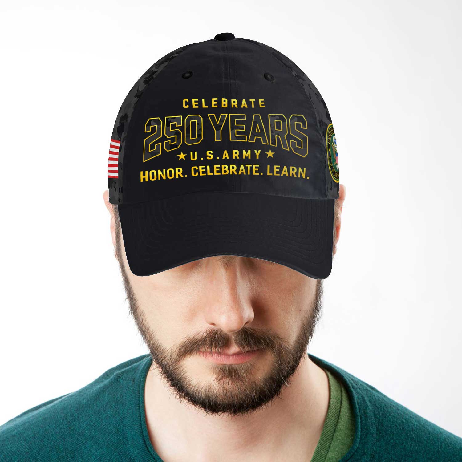 US Army Celebrate 250 Years All Over Prints Premium Classic Cap