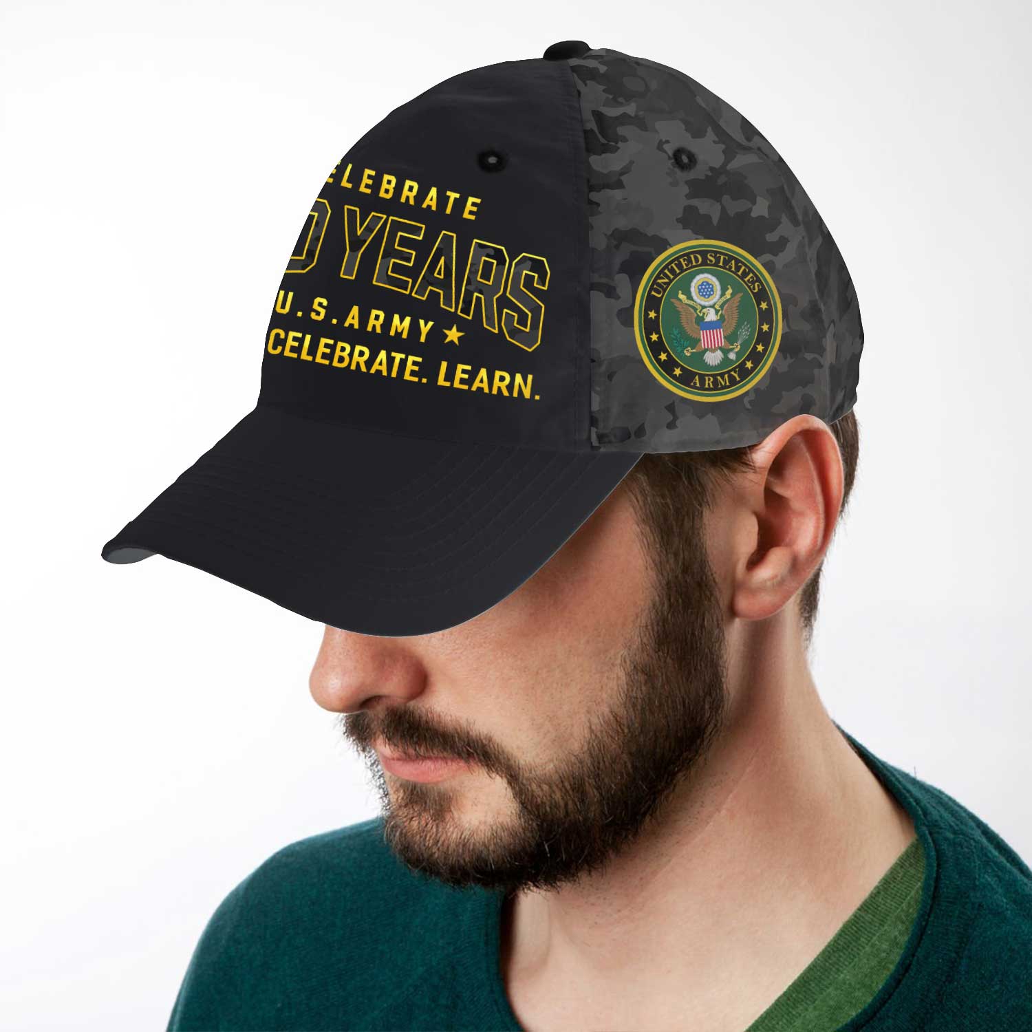 US Army Celebrate 250 Years All Over Prints Premium Classic Cap