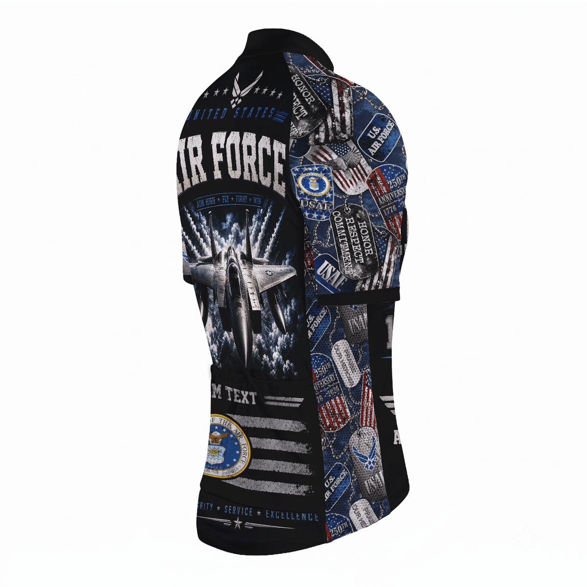 Custom Air Force Cycling Jersey Personalized Veteran Rank Bike Jersey