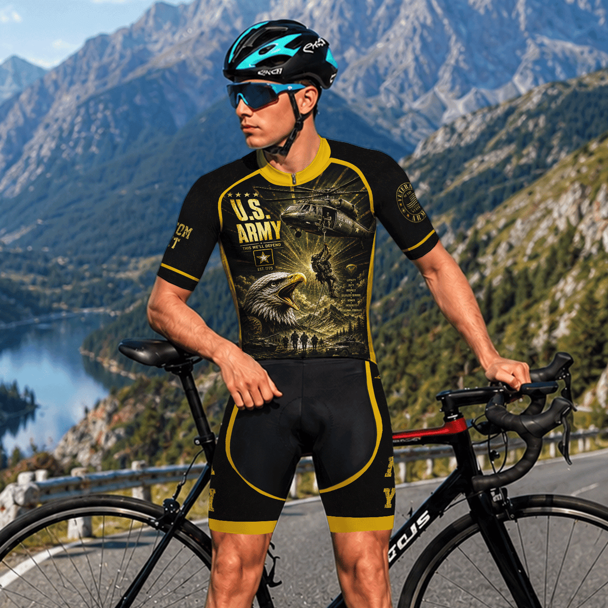 U.S. Army Veteran Personalized Cycling Jersey Custom Military Shirt