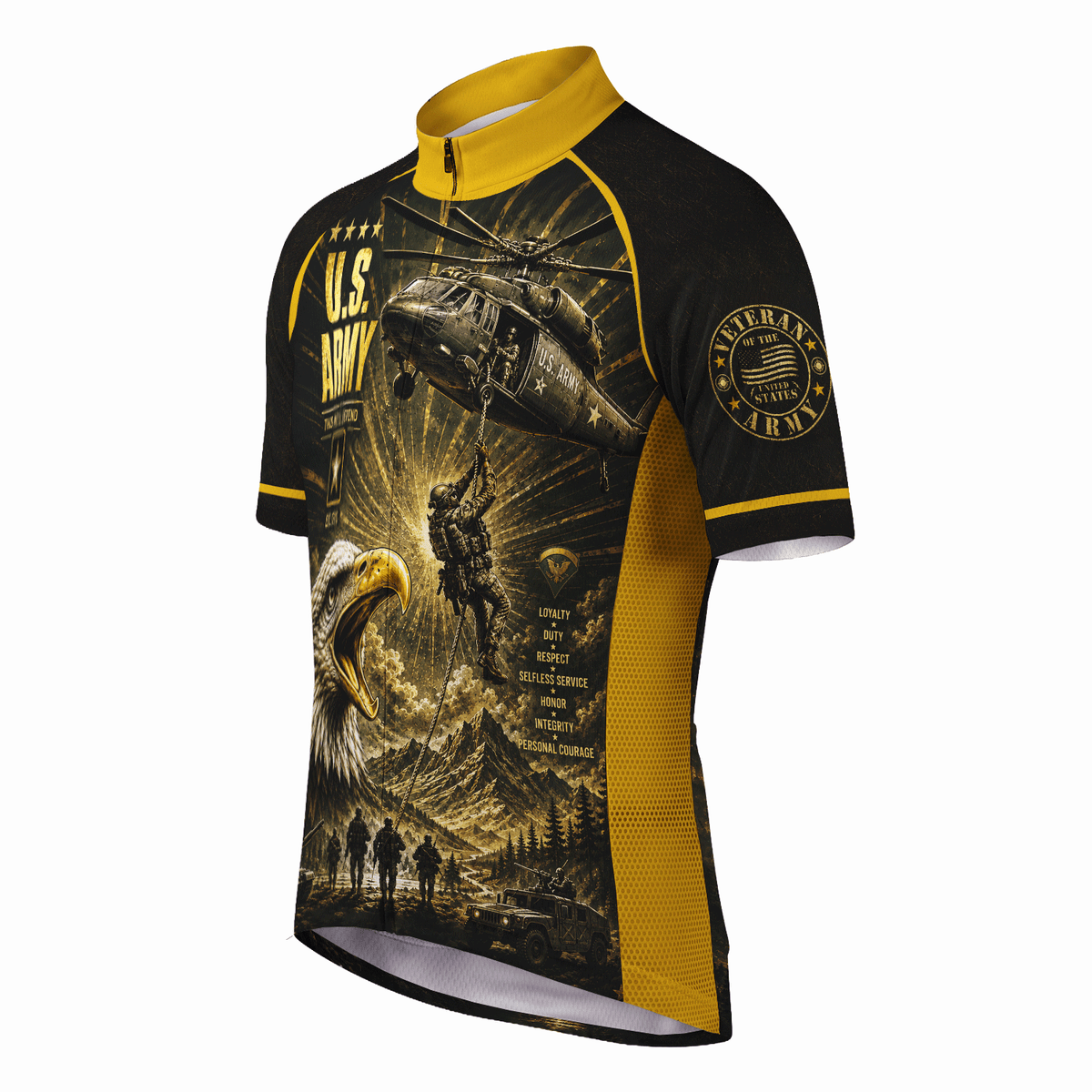 U.S. Army Veteran Personalized Cycling Jersey Custom Military Shirt