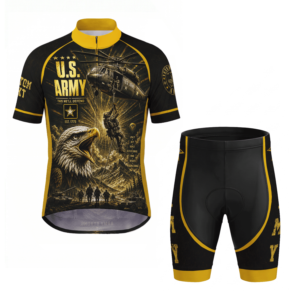 U.S. Army Veteran Personalized Cycling Jersey Custom Military Shirt