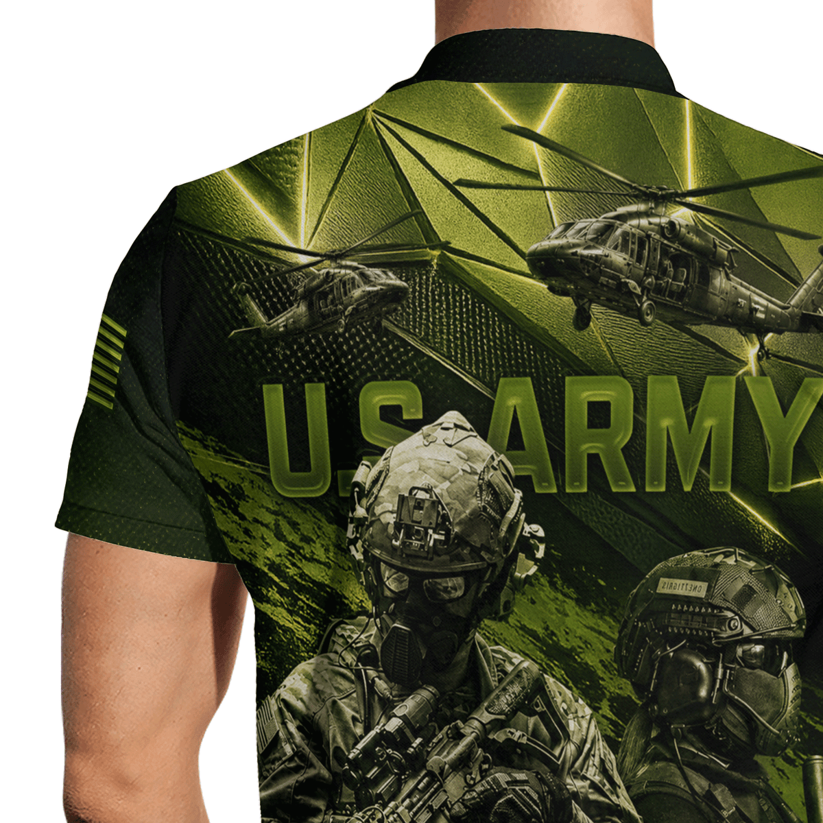 Personalized US Army Rank 3D All-Over Print Polo Shirt Gift