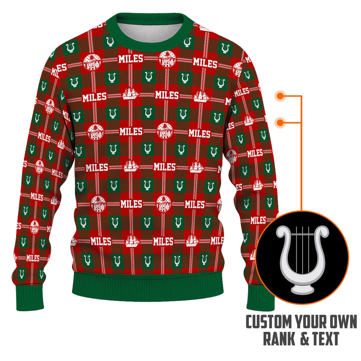 Custom Ranks And Text US Navy Ugly Christmas Sweater for Women Men KAUST05