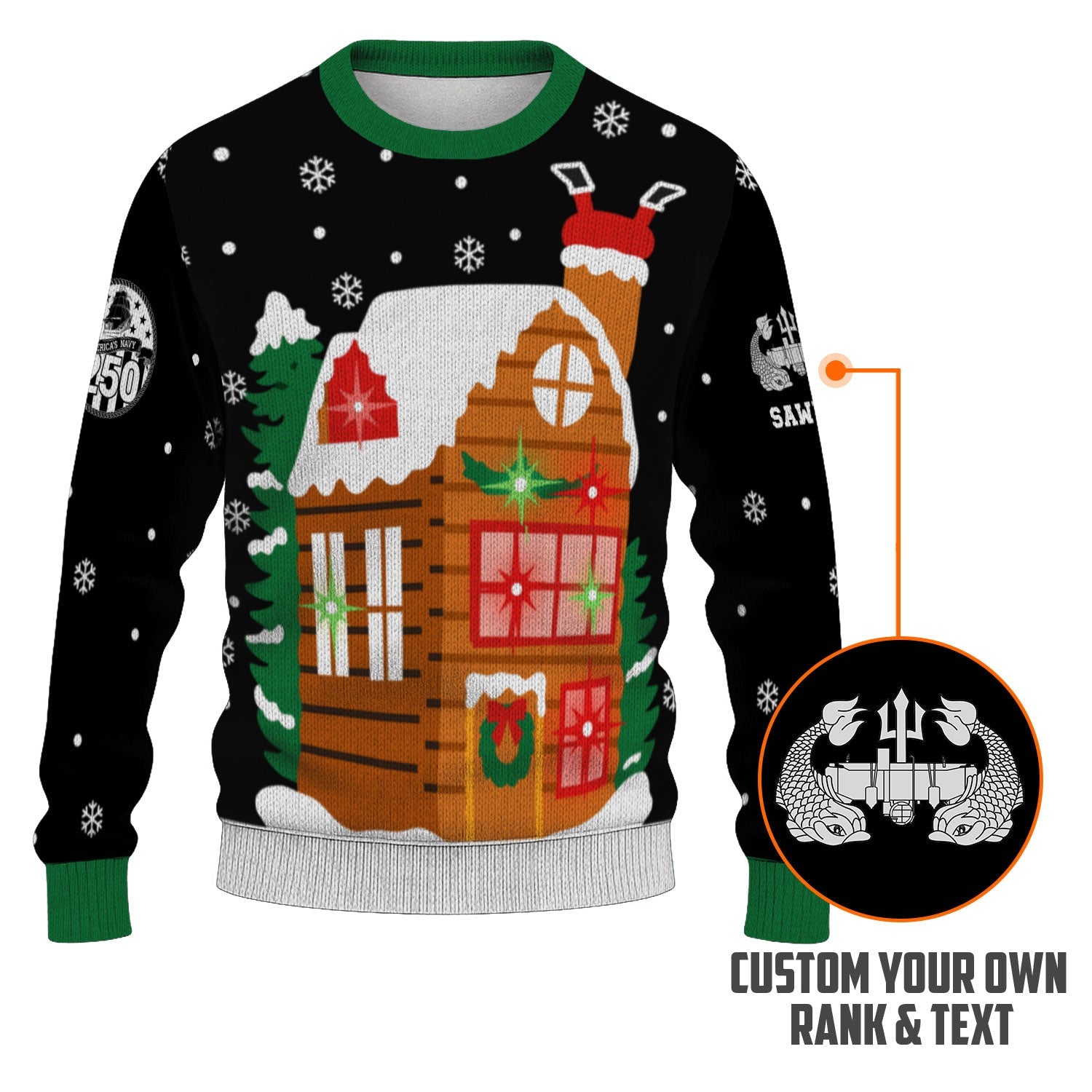 Personalized US Navy Christmas Ugly Sweater KAUST19