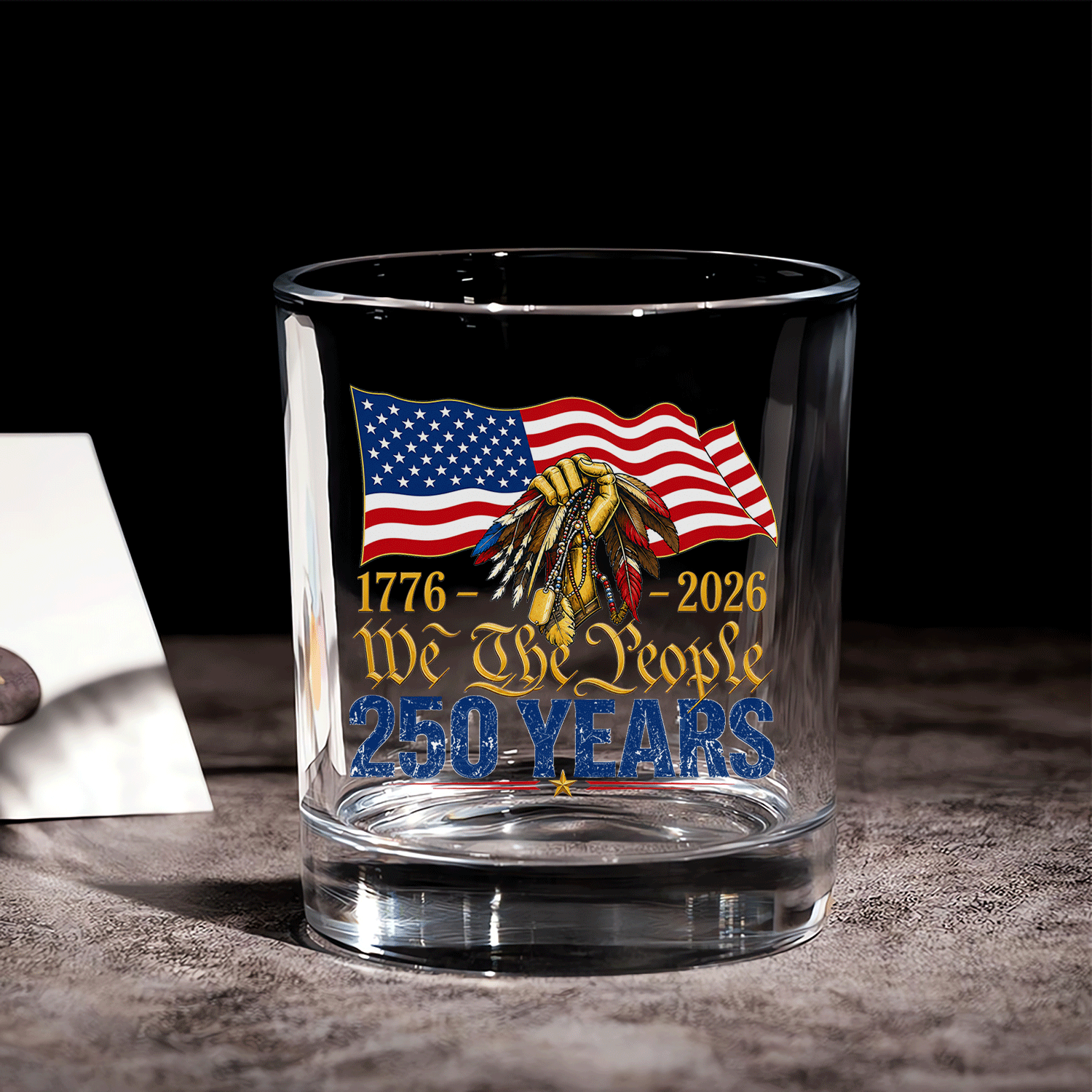 USA 250 Liberty Bourbon Glass Historic Anniversary Gift