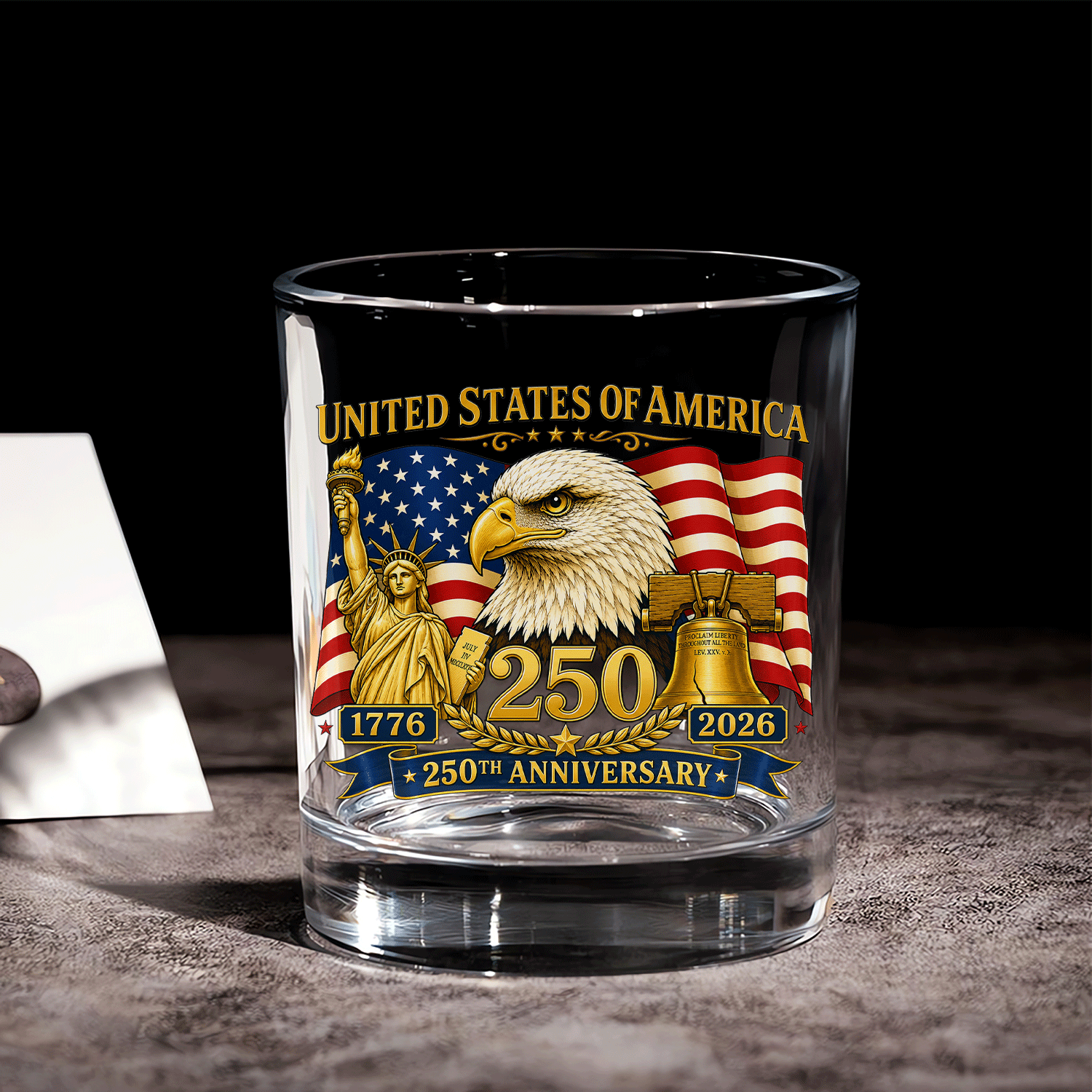 America 250 Whiskey Tumbler Freedom Celebration Keepsake