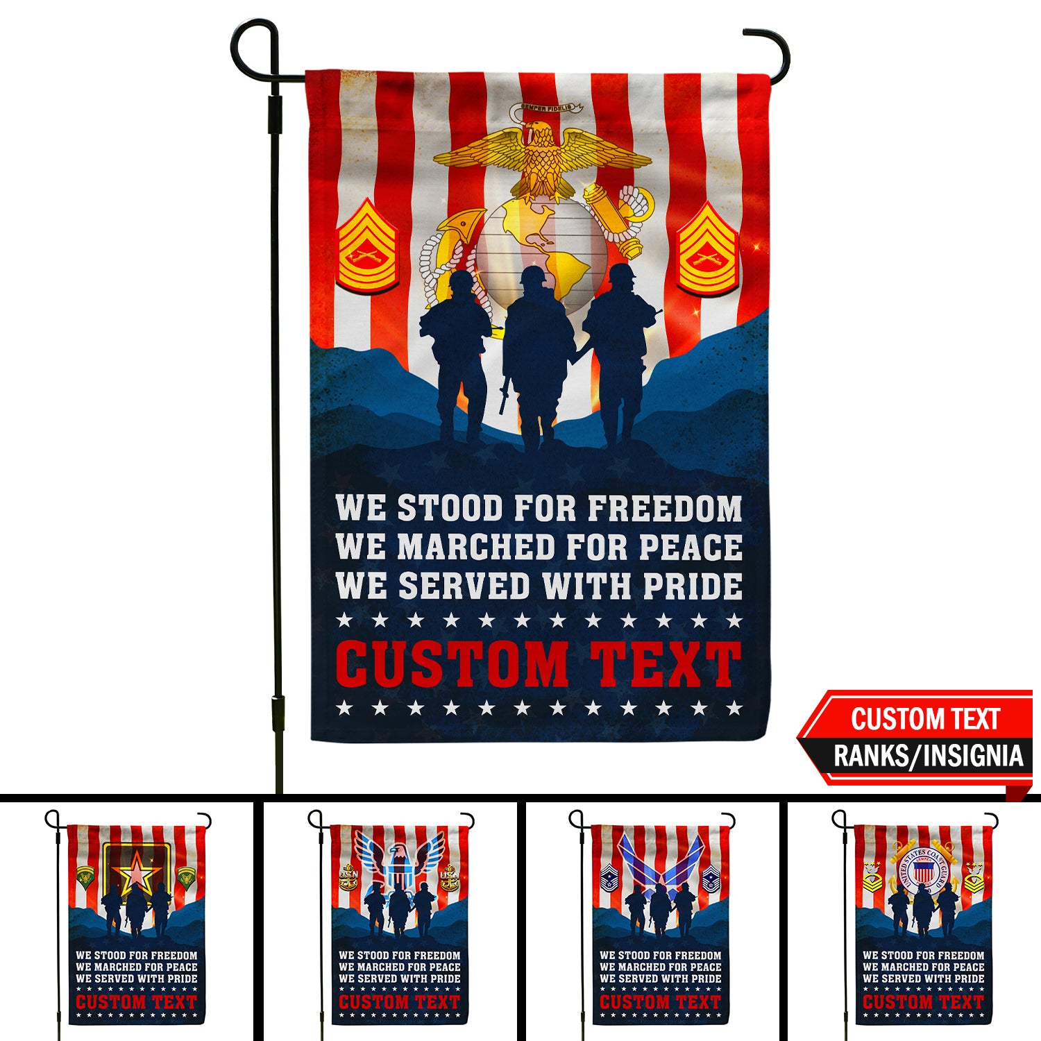 Personalized US Military Logo/Insignia And Text JFLAG43 Garden Flag, House Flag Twin-Side Printing