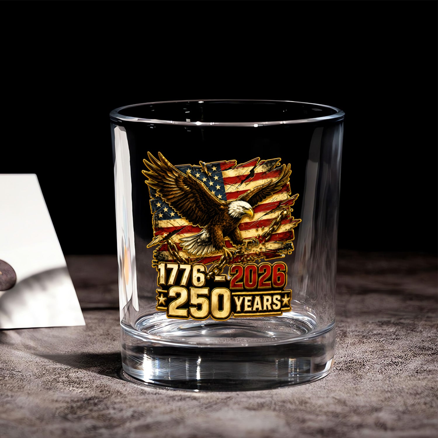 America 250 Whiskey Glass 1776-2026 Gift