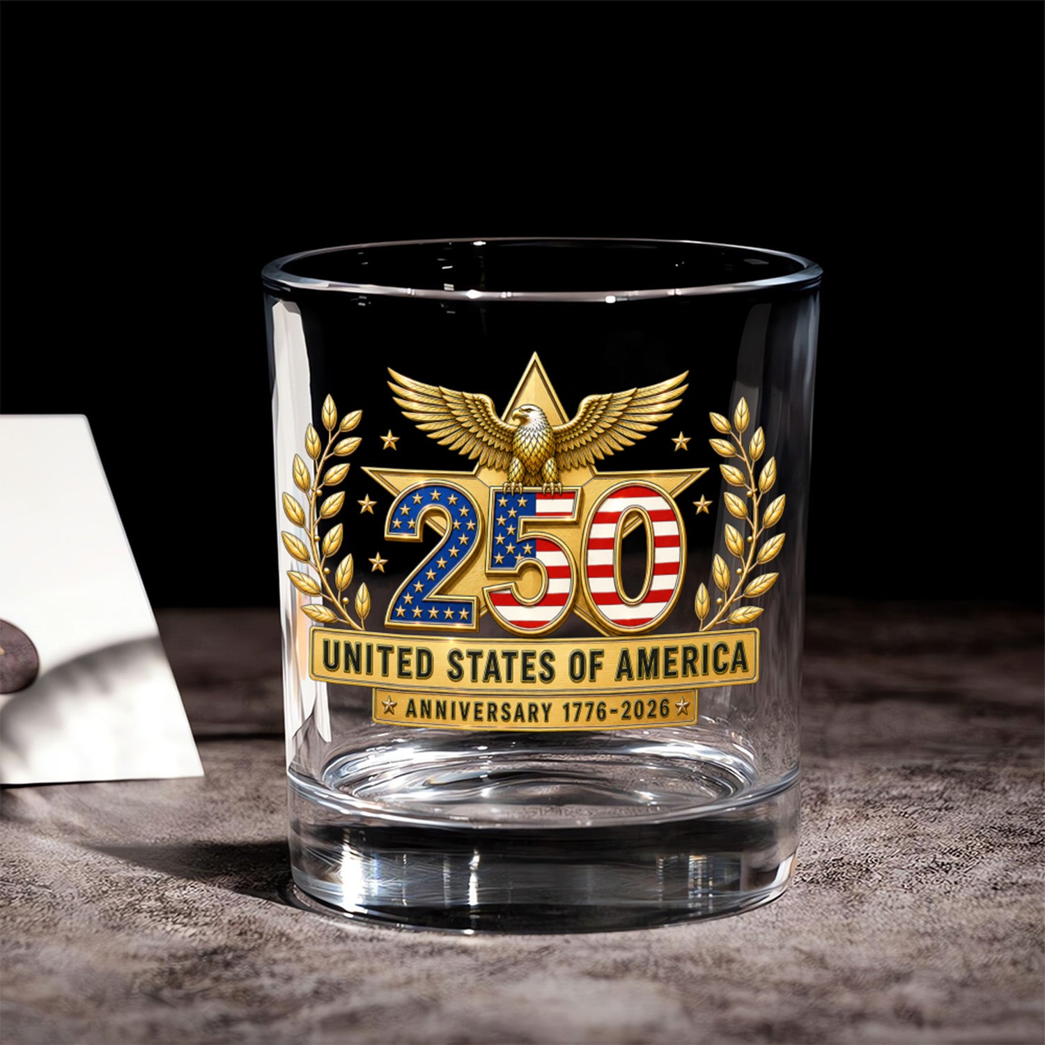 American Pride Whiskey Glass USA 250 Celebration