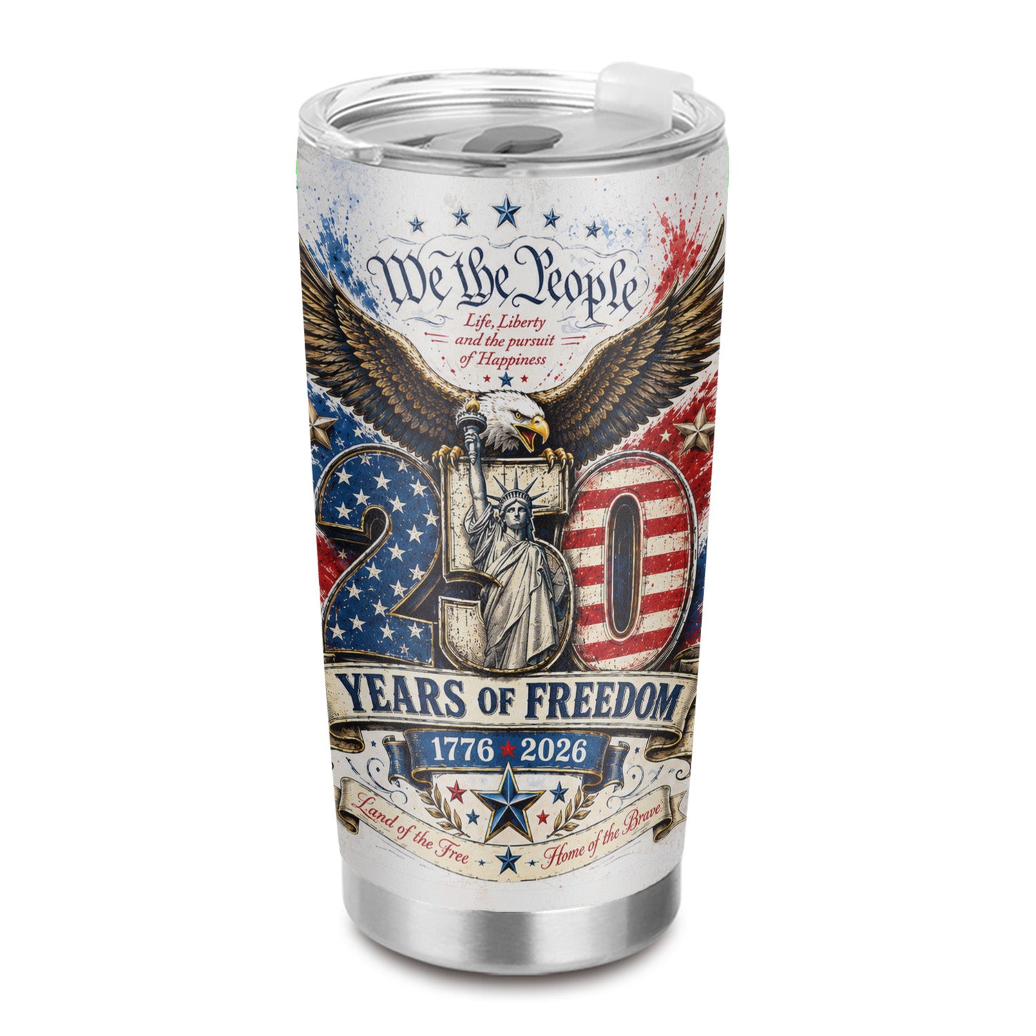 Patriotic Eagle Tumbler 20oz USA 250th Birthday Gift