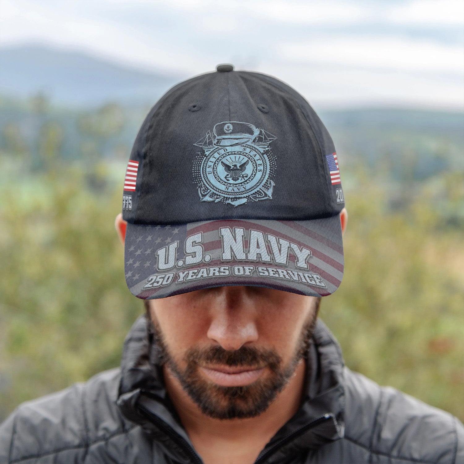 US Navy 250 Years Of Service All Over Prints Premium Classic Cap