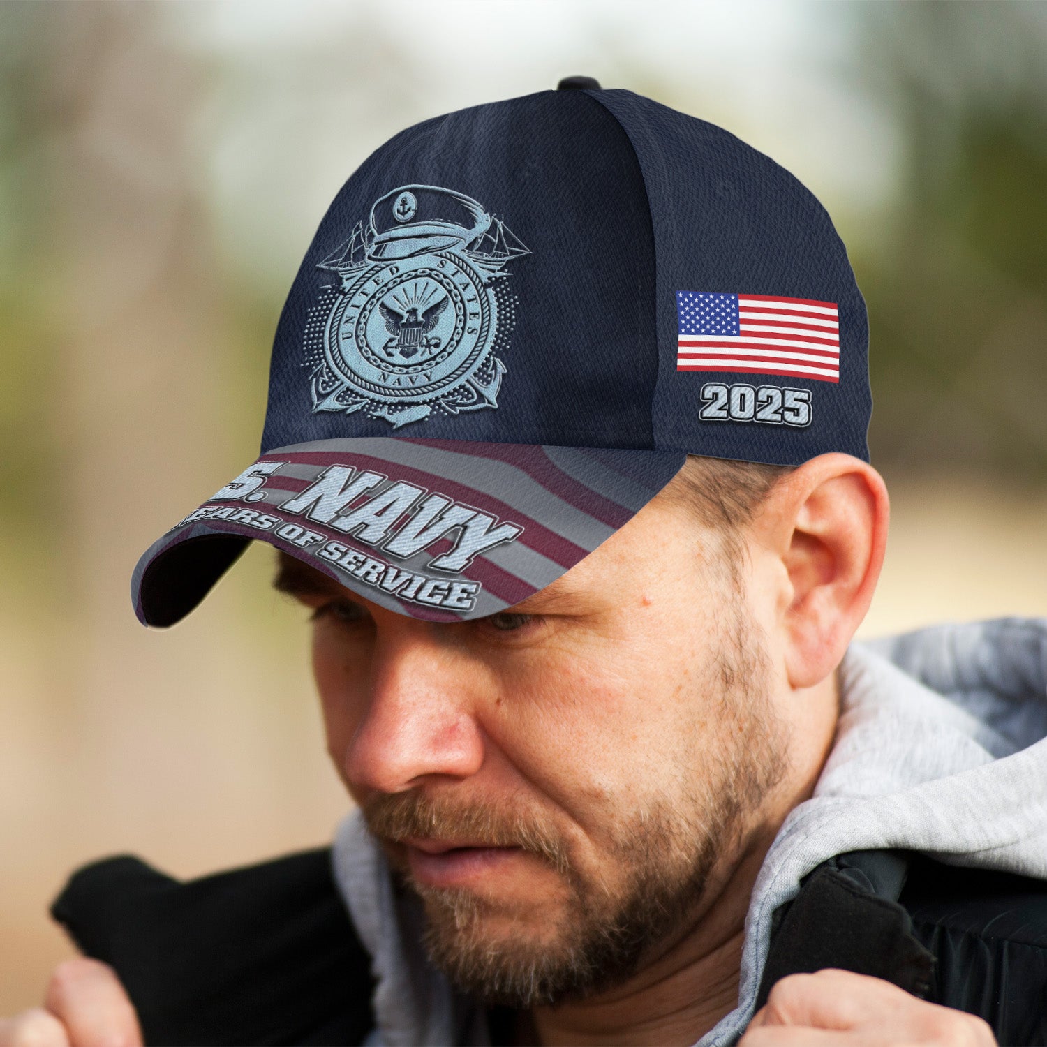 US Navy 250 Years Of Service All Over Prints Premium Classic Cap