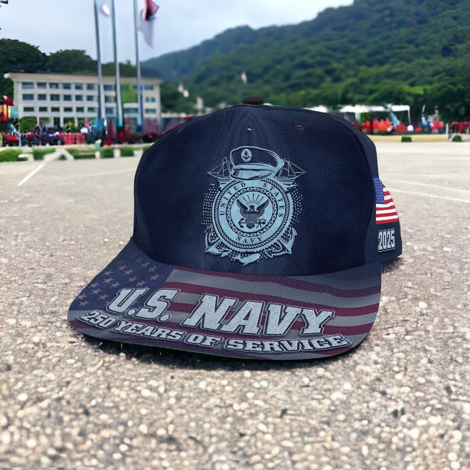 US Navy 250 Years Of Service All Over Prints Premium Classic Cap