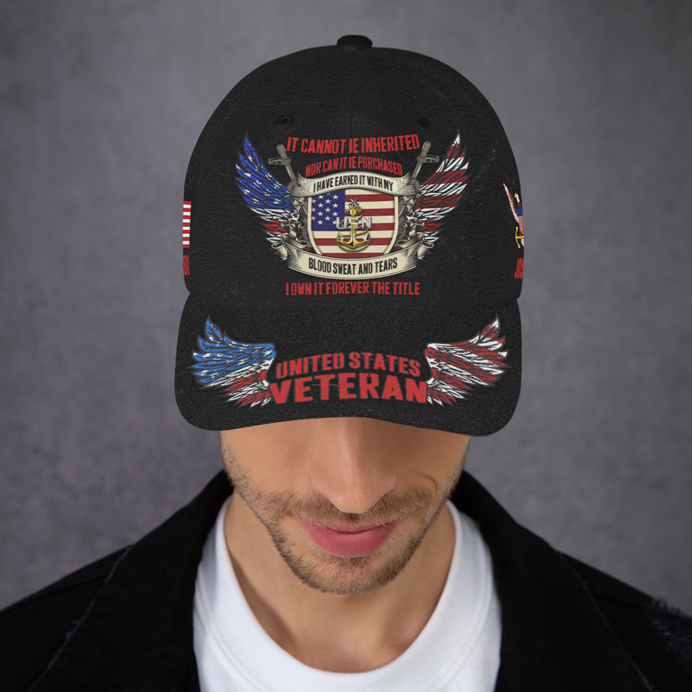 Custom Ranks/Insignia, Personalized Name And Years Served All Over Prints Premium Classic Cap KAOVC22