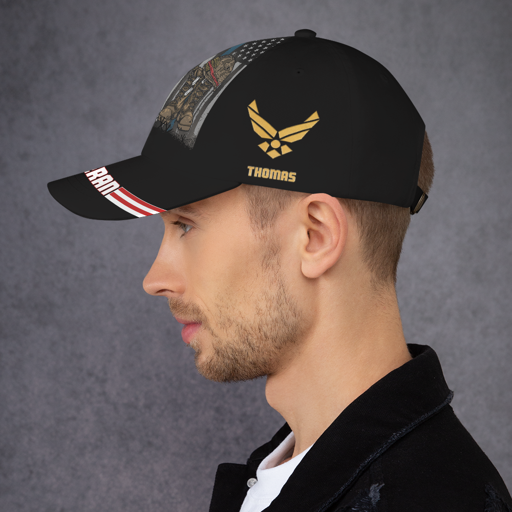 Custom Ranks/Insignia, Personalized Name And Years Served All Over Prints Premium Classic Cap KAOVC16