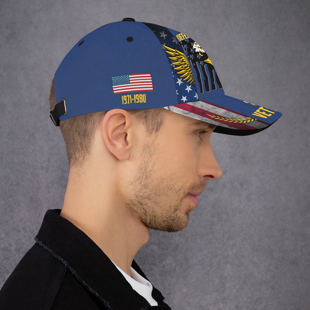 Custom Ranks/Insignia, Personalized Name And Years Served All Over Prints Premium Classic Cap KAOVC21